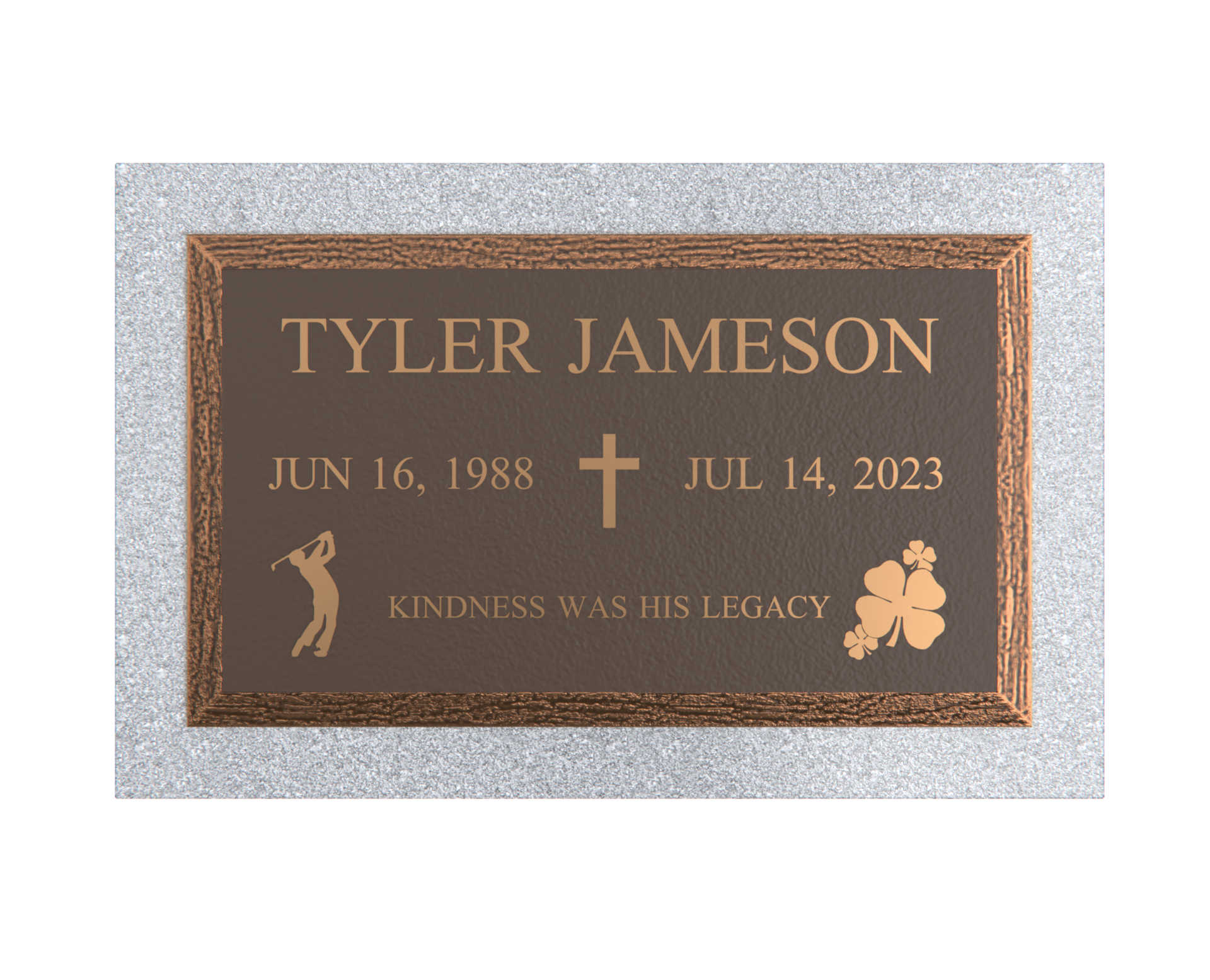 Premium Bronze Plaque 24"x 14" With Granite Base