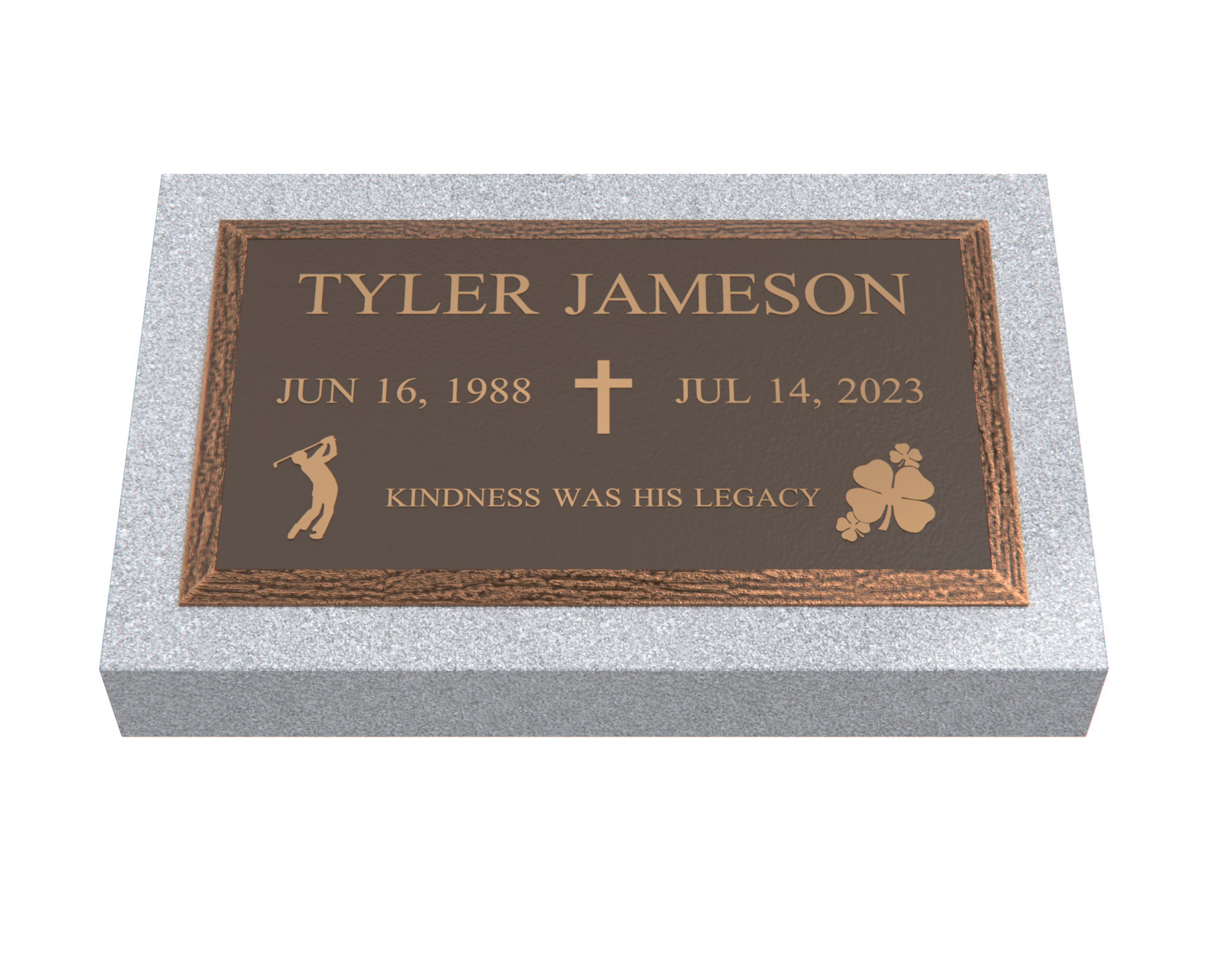 Premium Bronze Plaque 24"x 14" With Granite Base