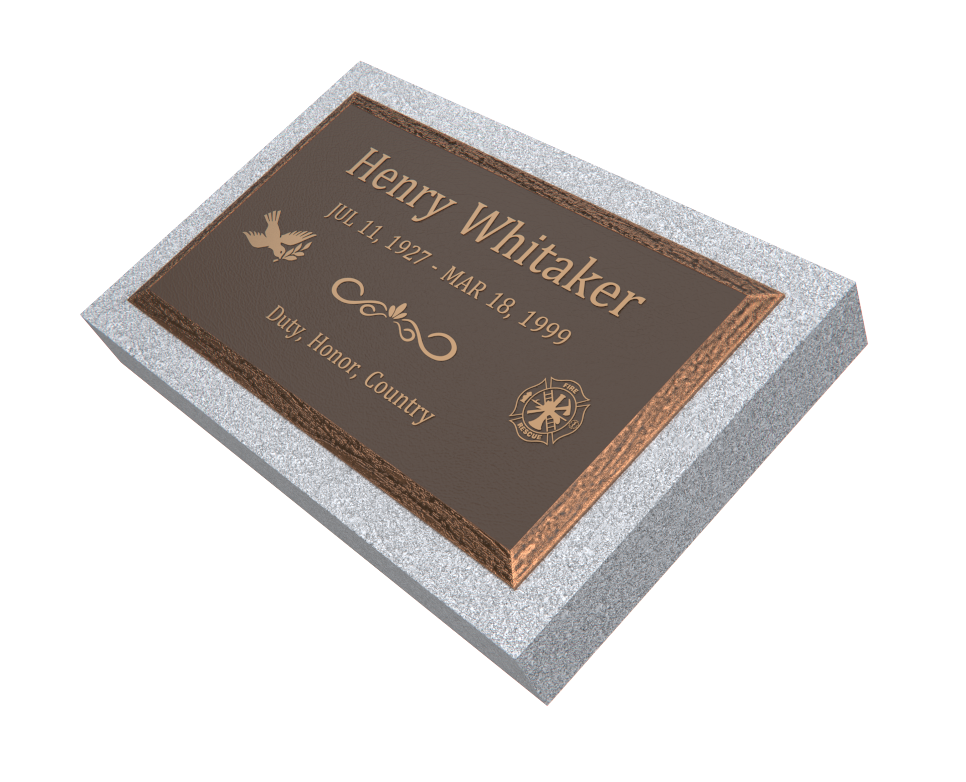 Premium Bevel Bronze Plaque 28"x  16"  with Granite Base