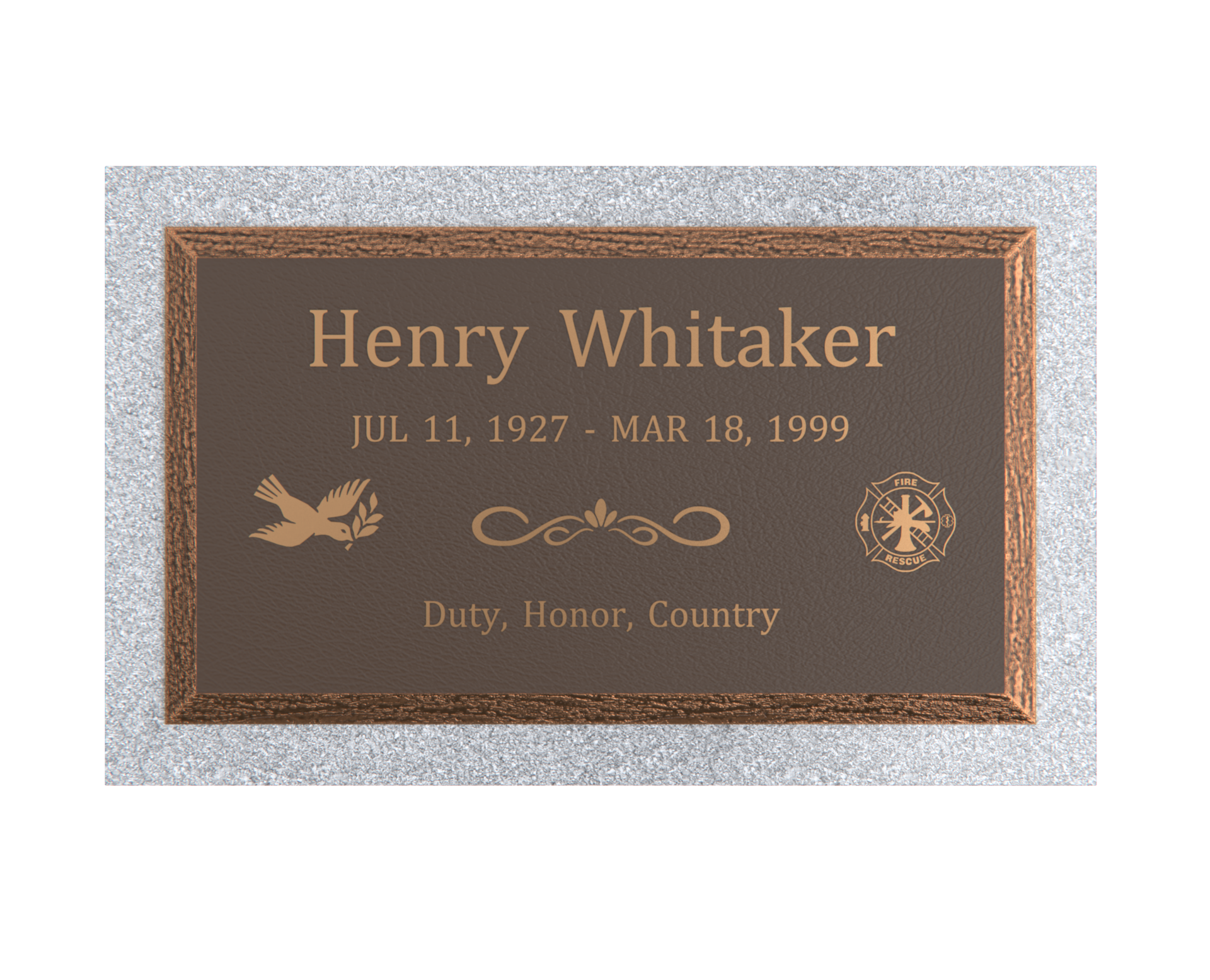 Premium Bevel Bronze Plaque 28"x  16"  with Granite Base
