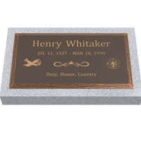 Premium Bevel Bronze Plaque 28"x  16"  with Granite Base