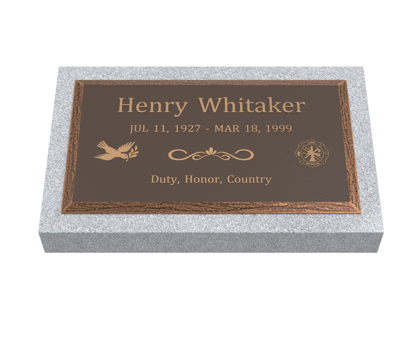 Premium Bevel Bronze Plaque 28"x  16"  with Granite Base