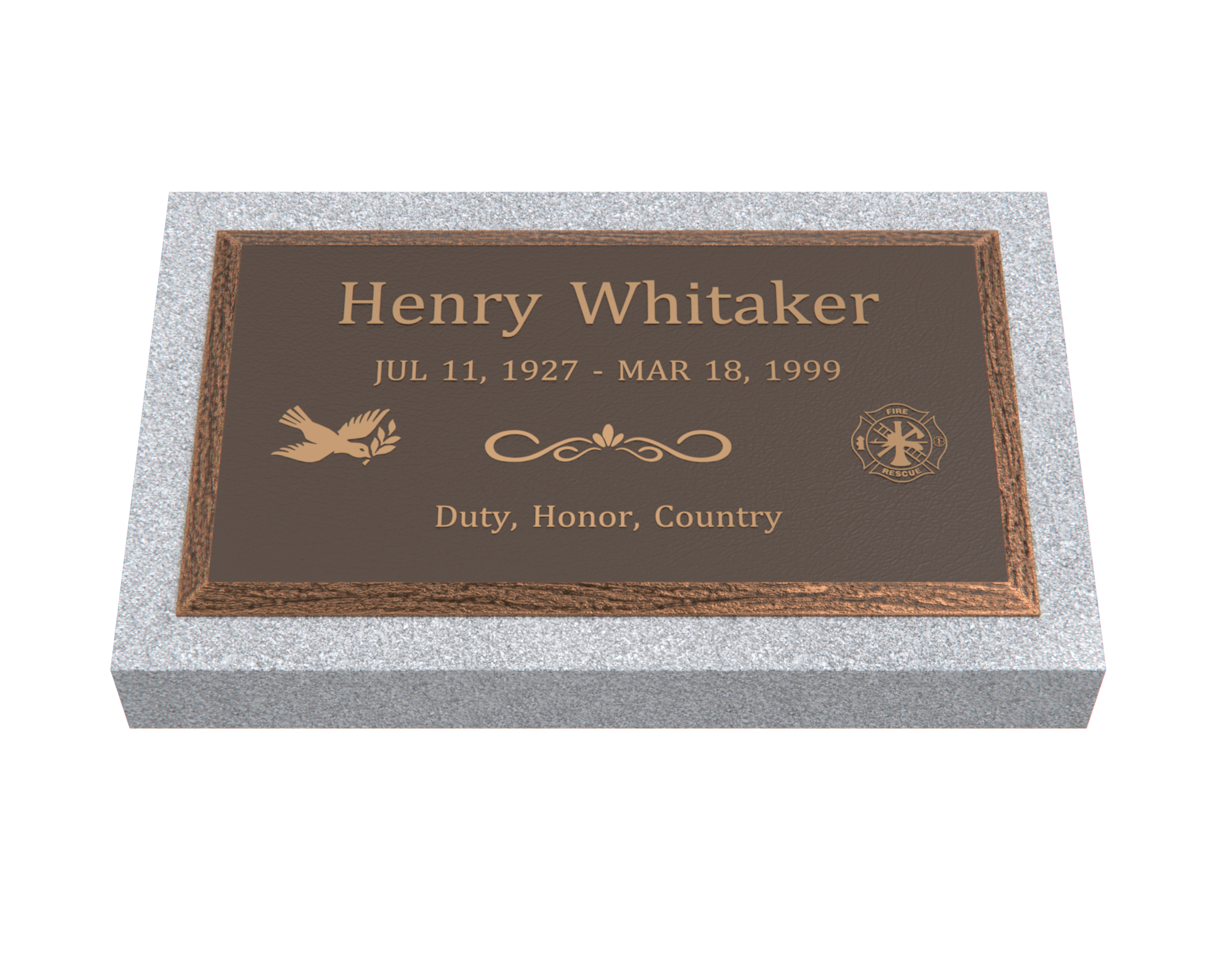 Premium Bevel Bronze Plaque 28"x  16"  with Granite Base