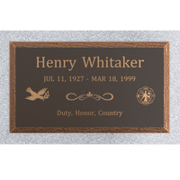 Premium Bevel Bronze Plaque 28"x  16"  with Granite Base