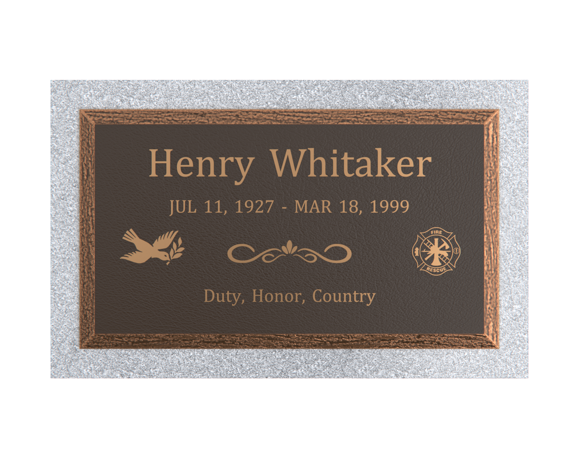 Premium Bevel Bronze Plaque 28"x  16"  with Granite Base