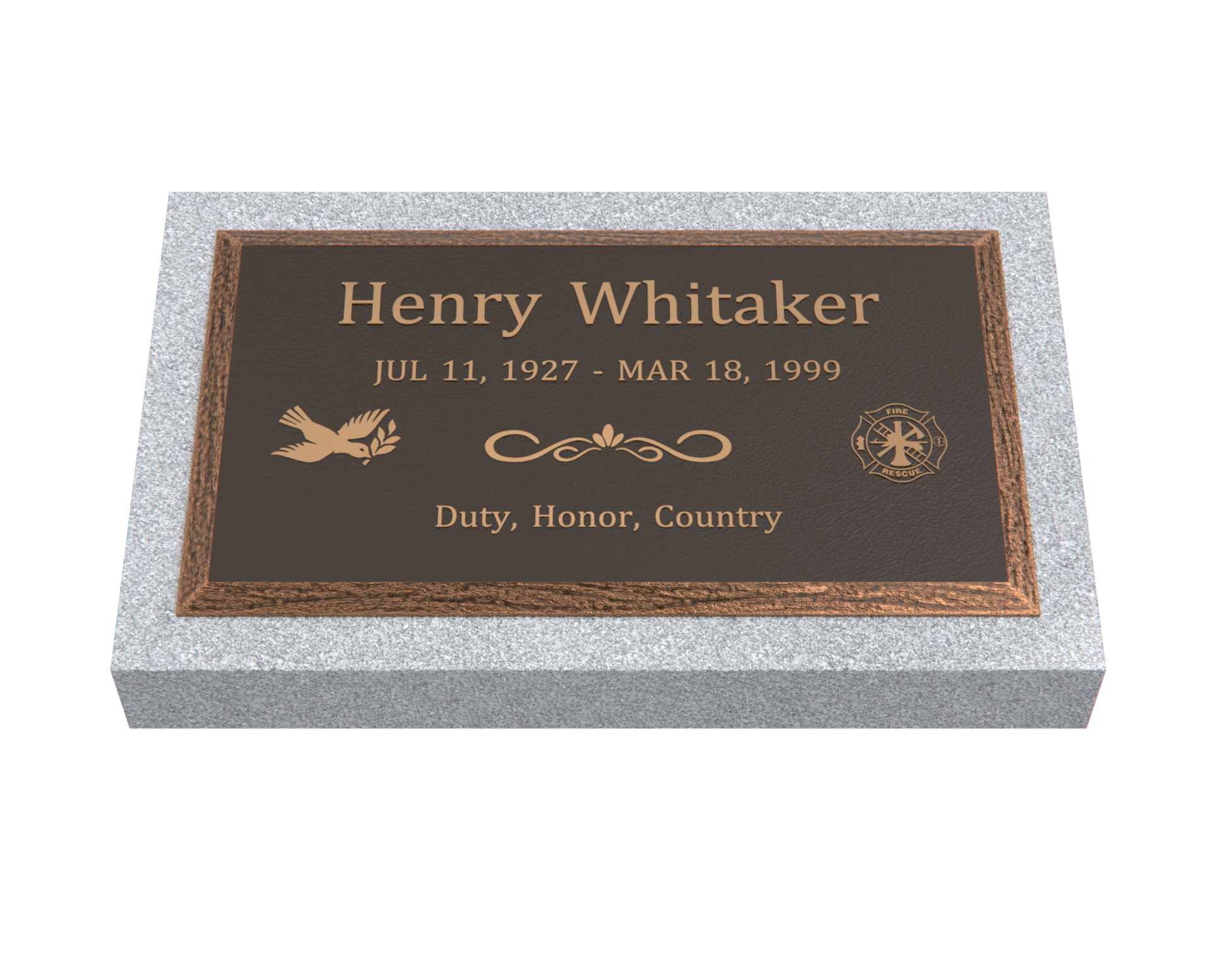 Premium Bevel Bronze Plaque 28"x  16"  with Granite Base