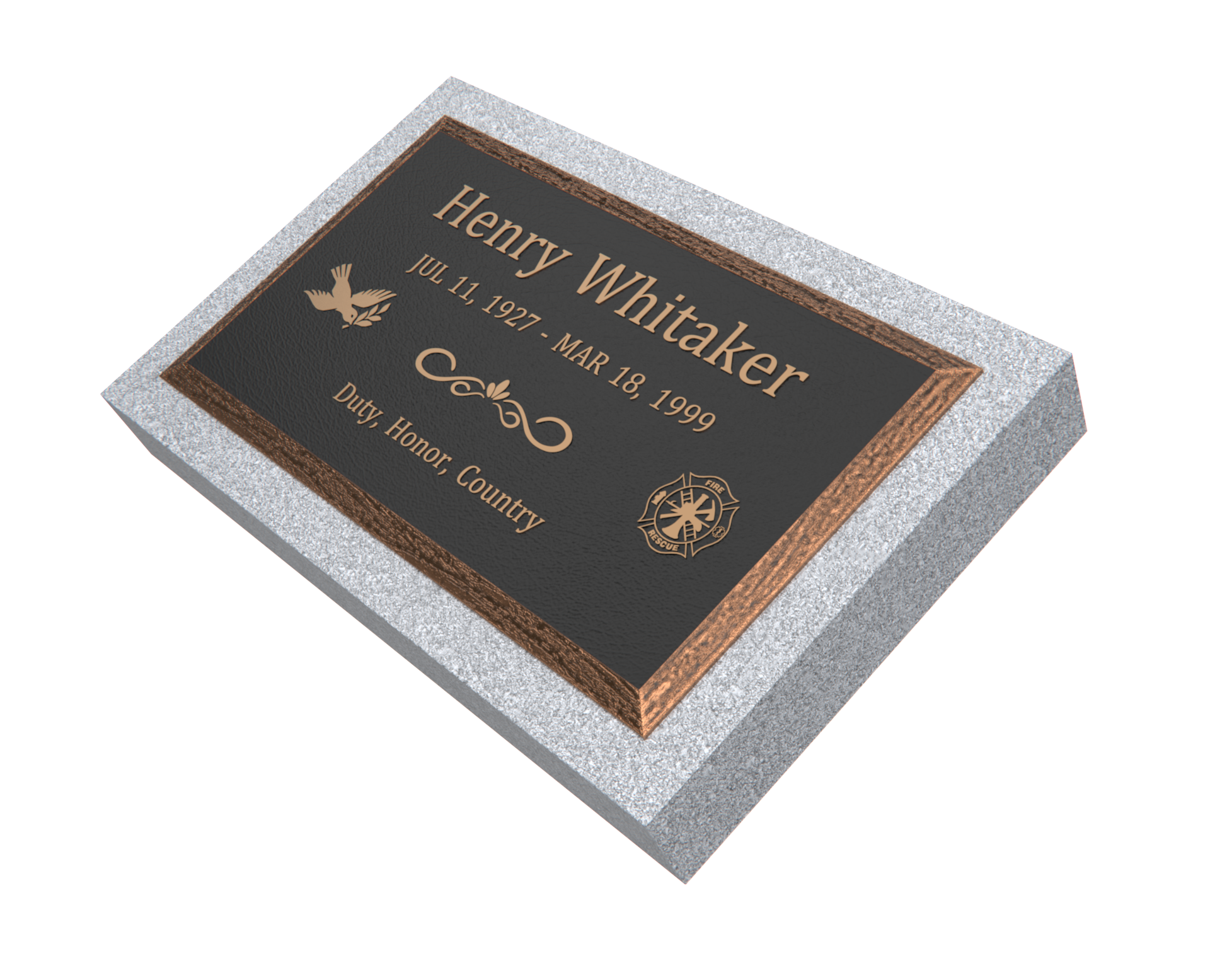 Premium Bevel Bronze Plaque 28"x  16"  with Granite Base