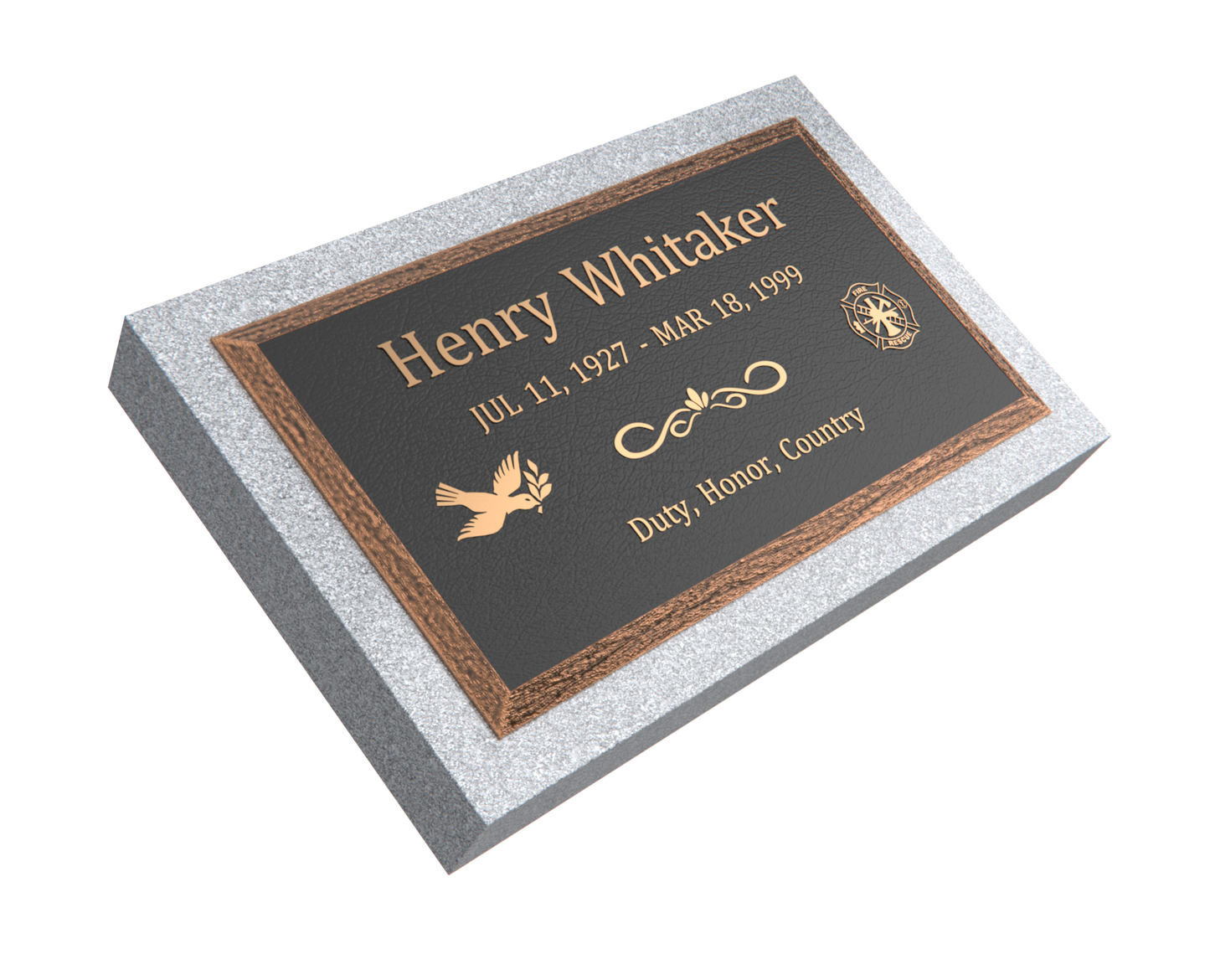 Premium Bevel Bronze Plaque 28"x  16"  with Granite Base