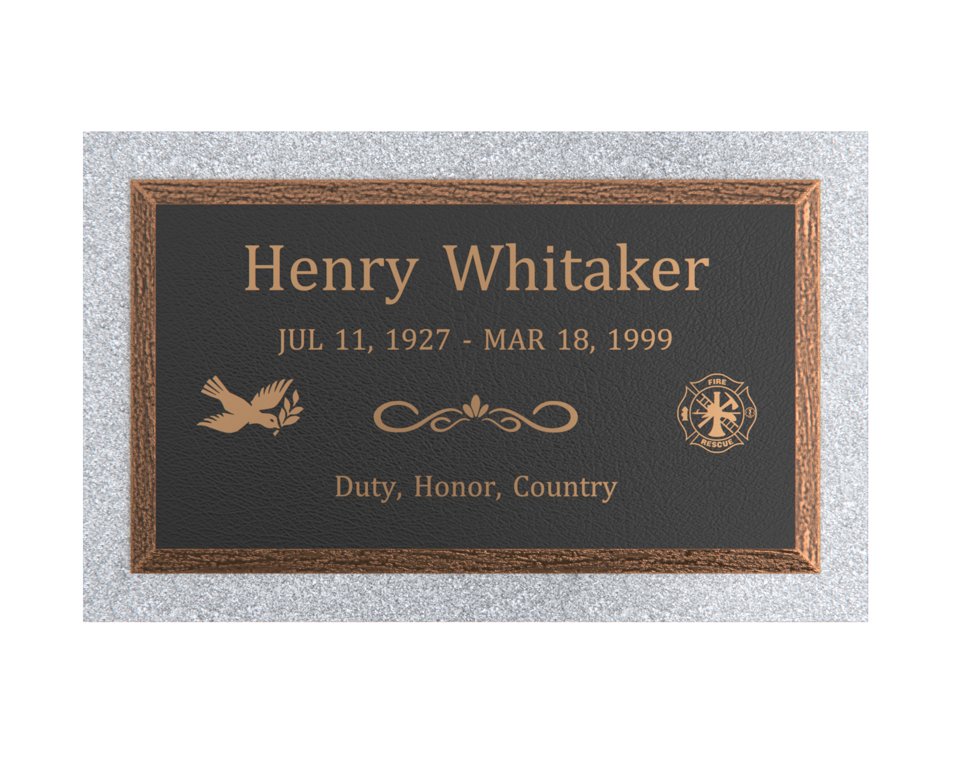 Premium Bevel Bronze Plaque 28"x  16"  with Granite Base