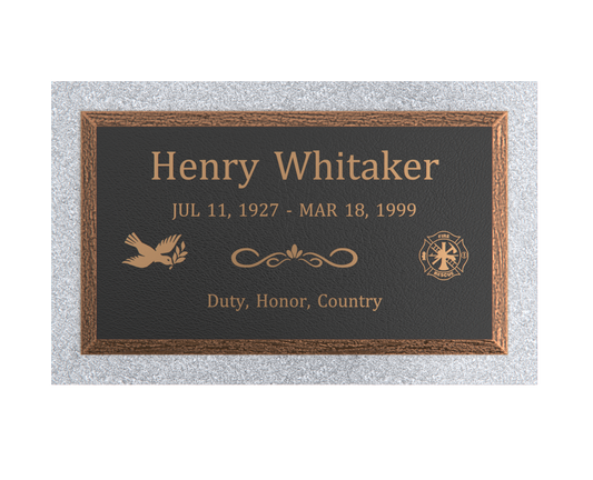 Premium Bevel Bronze Plaque 28"x  16"  with Granite Base