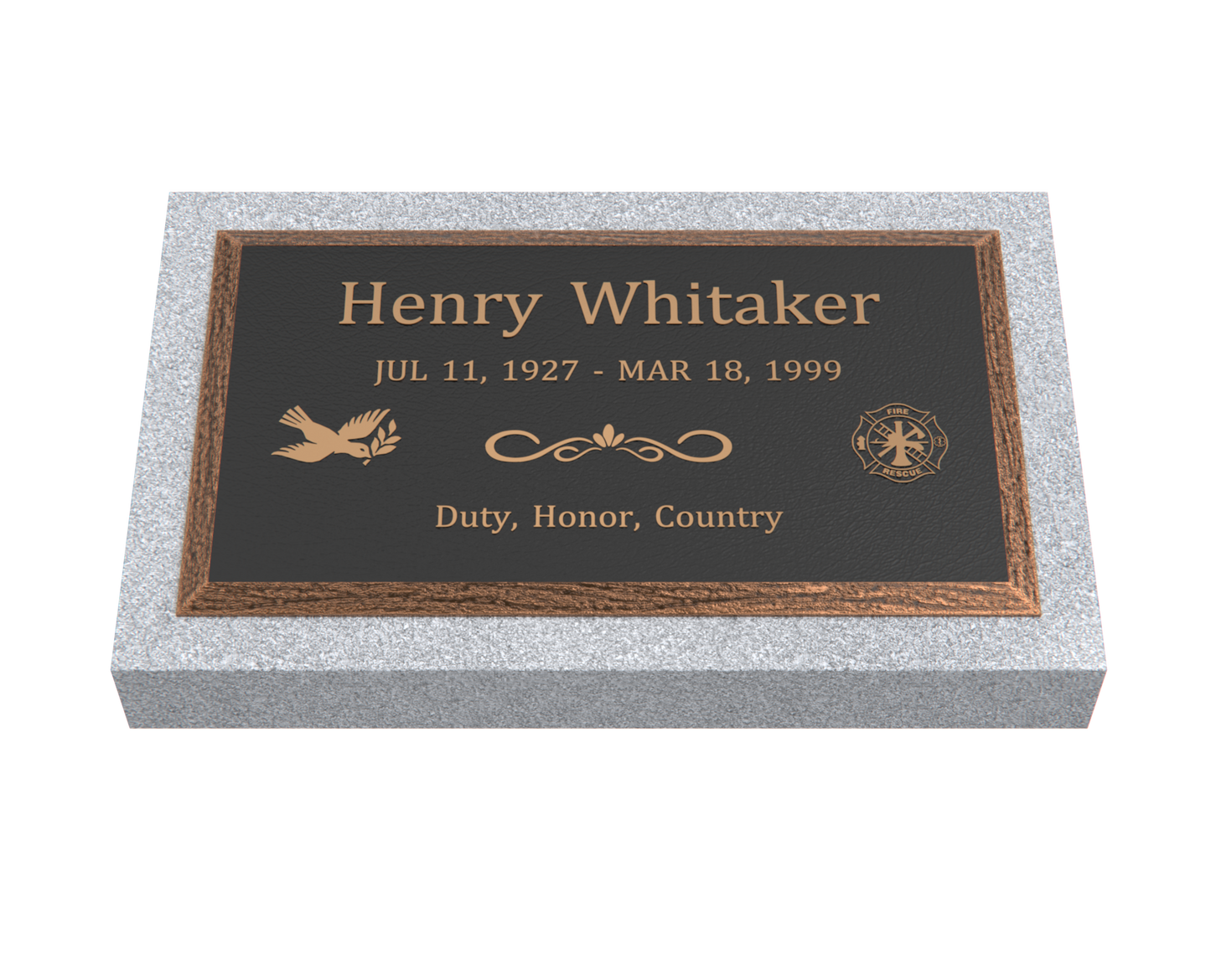 Premium Bevel Bronze Plaque 28"x  16"  with Granite Base