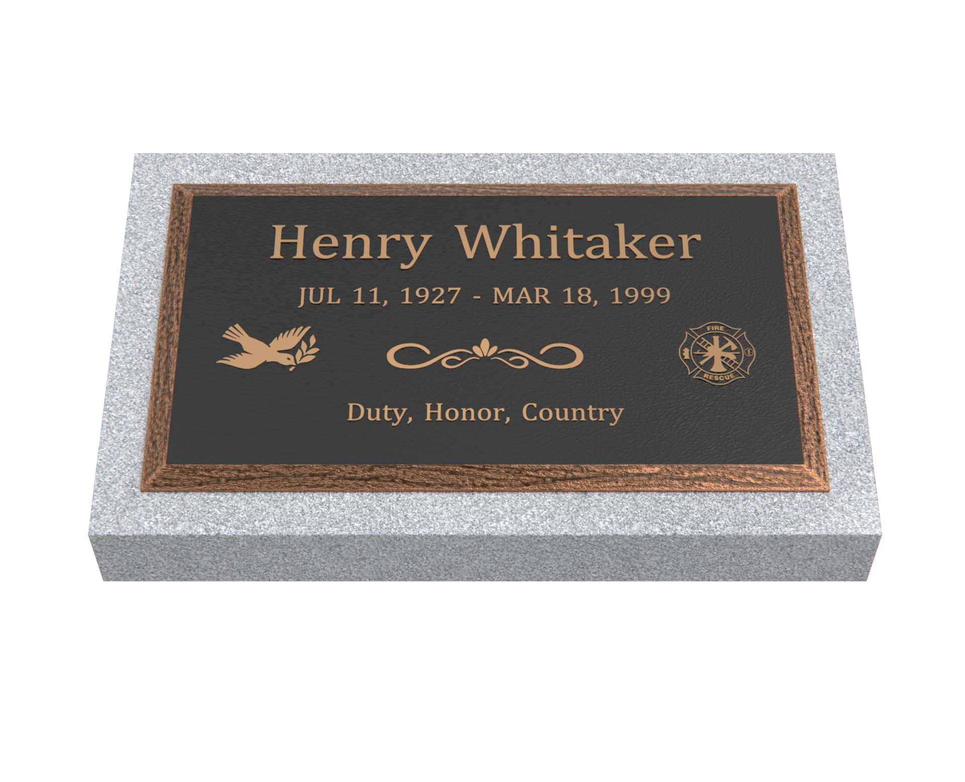 Premium Bevel Bronze Plaque 28"x  16"  with Granite Base
