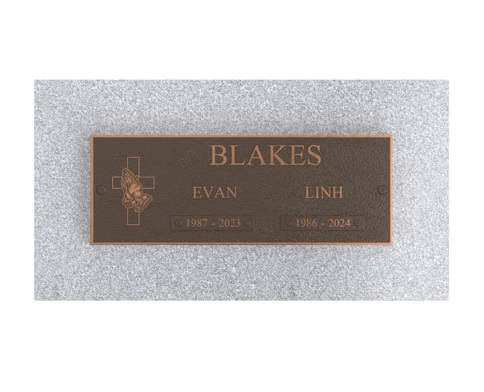Premium Bronze Plaque 11"x 4" with Granite Base