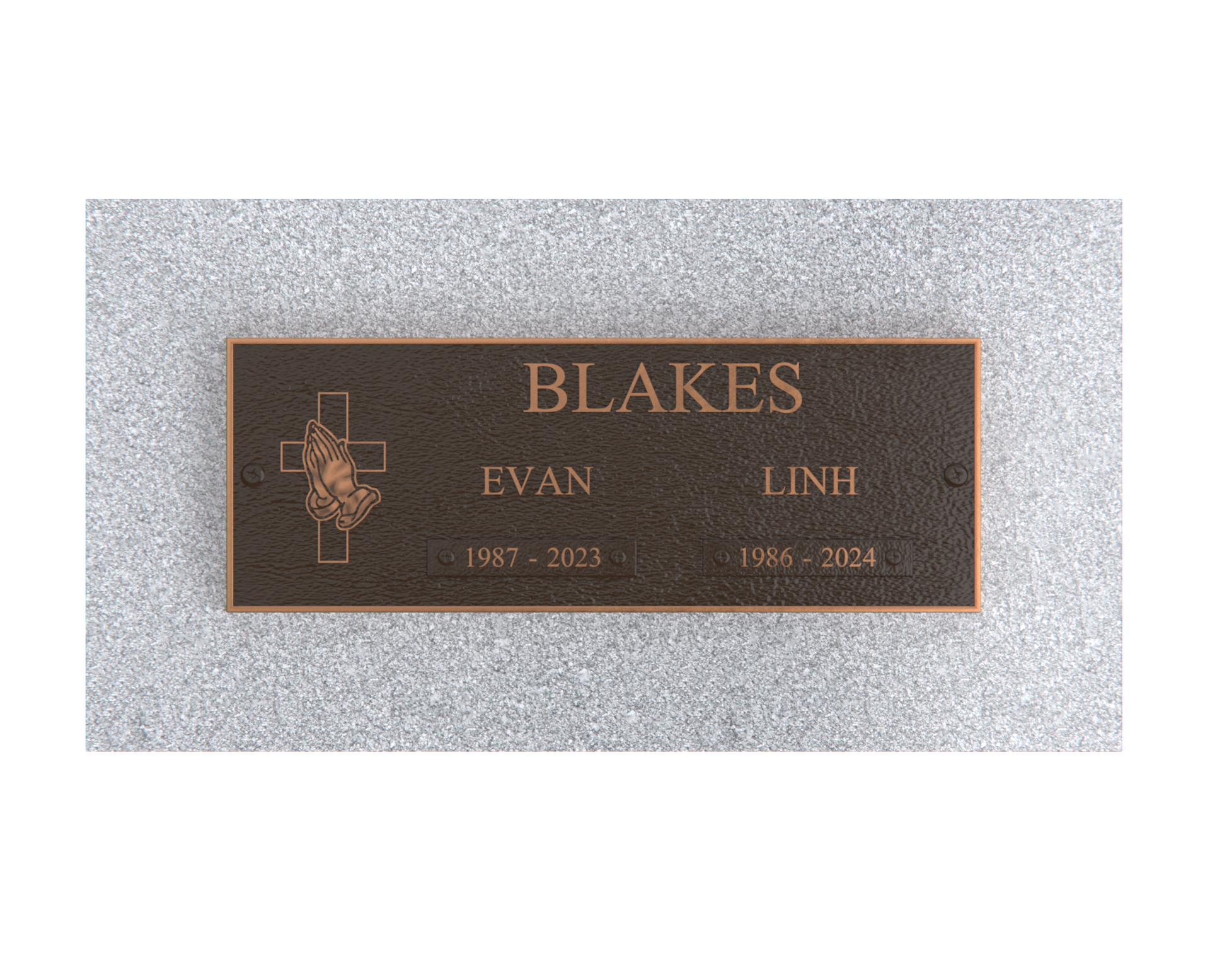 Premium Bronze Plaque 11"x 4" with Granite Base