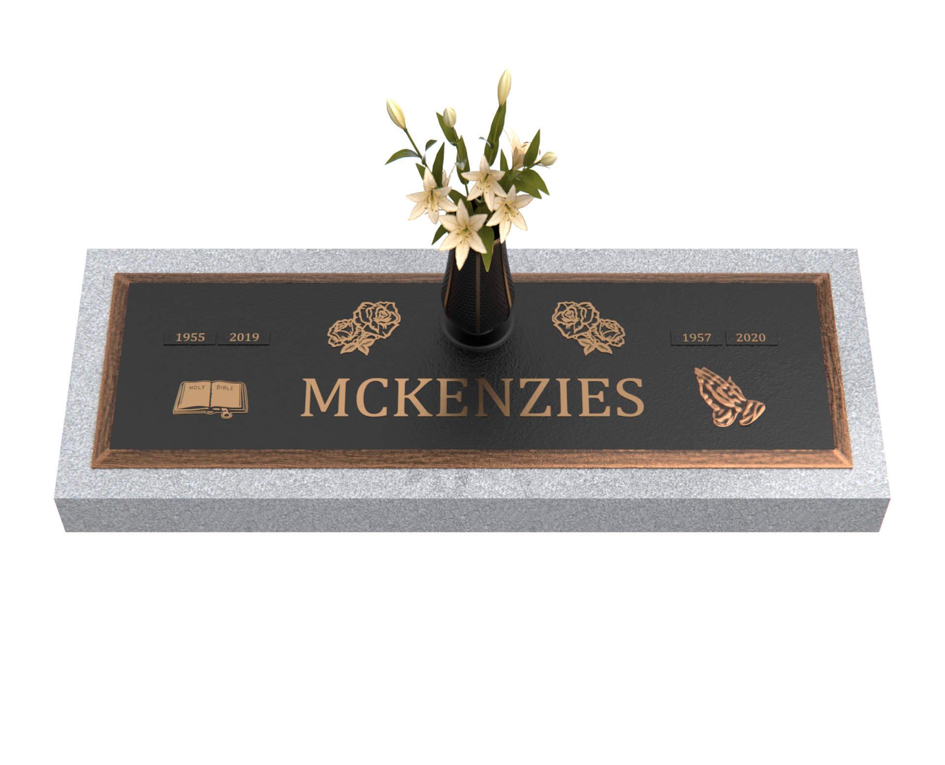 Premium Bronze Plaque 44″× 14″, with Granite Base