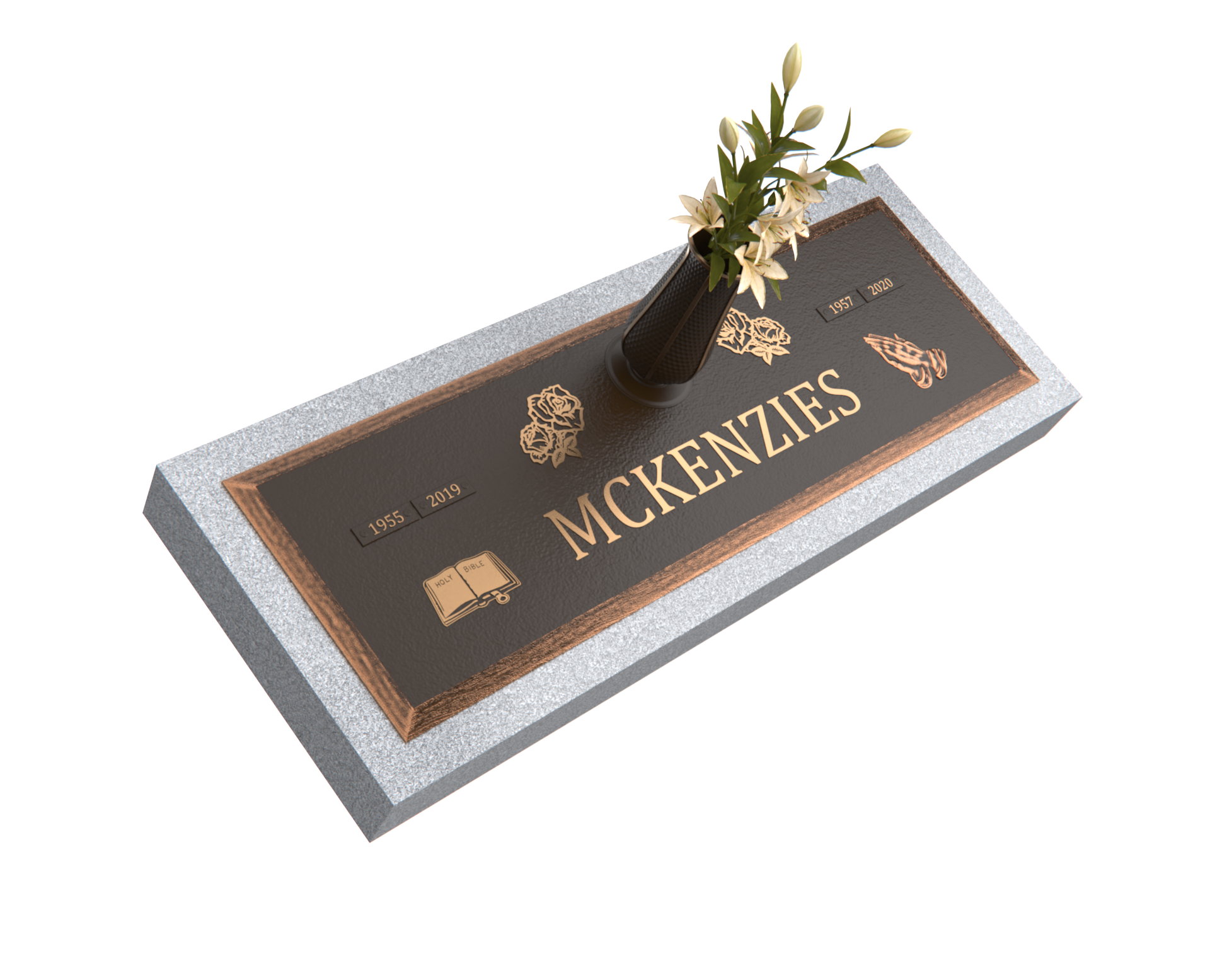 Premium Bronze Plaque 44″× 14″, with Granite Base
