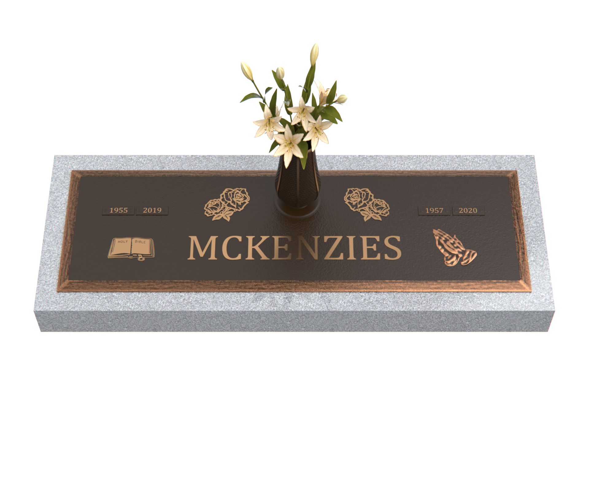 Premium Bronze Plaque 44″× 14″, with Granite Base