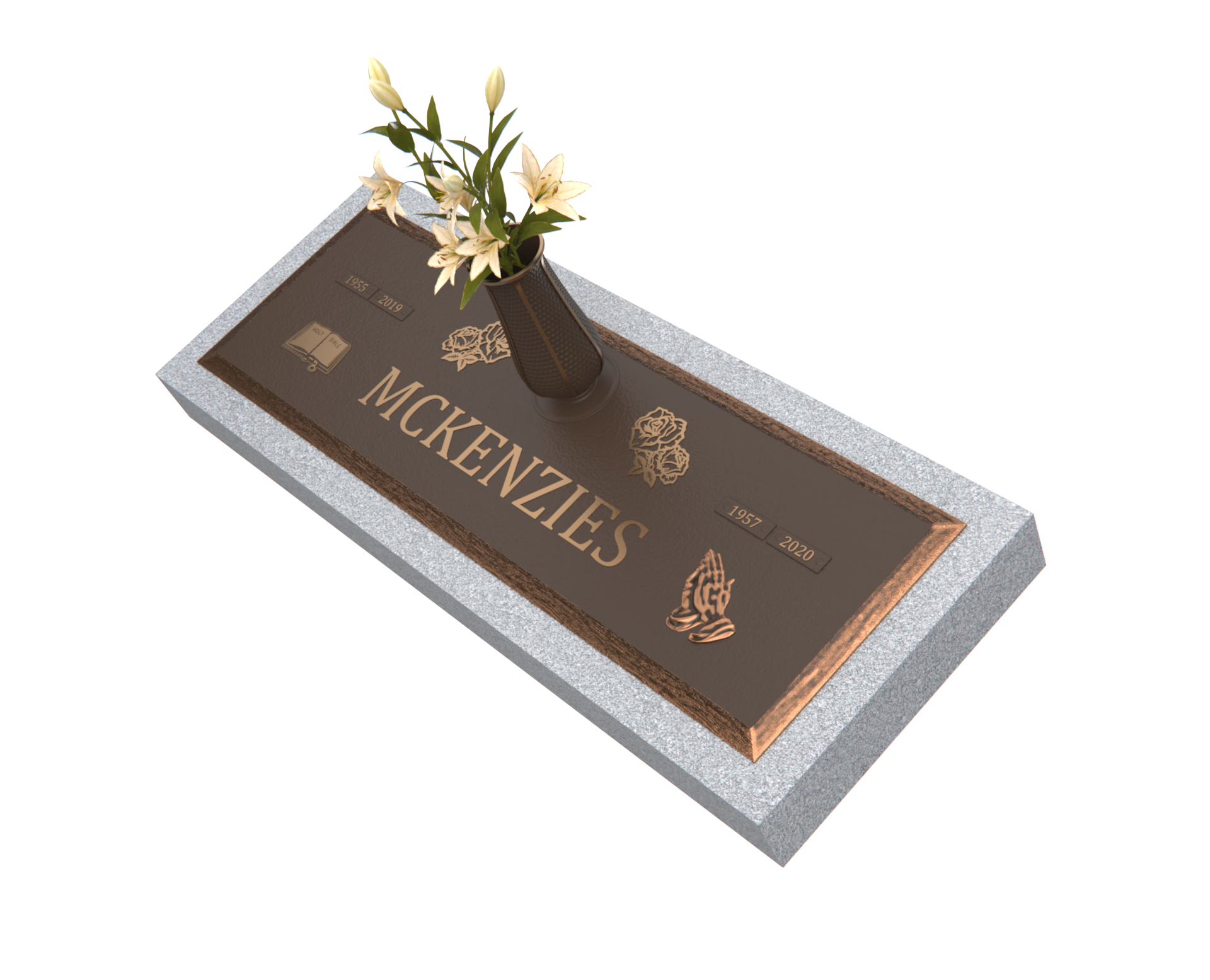 Premium Bronze Plaque 44″× 14″, with Granite Base
