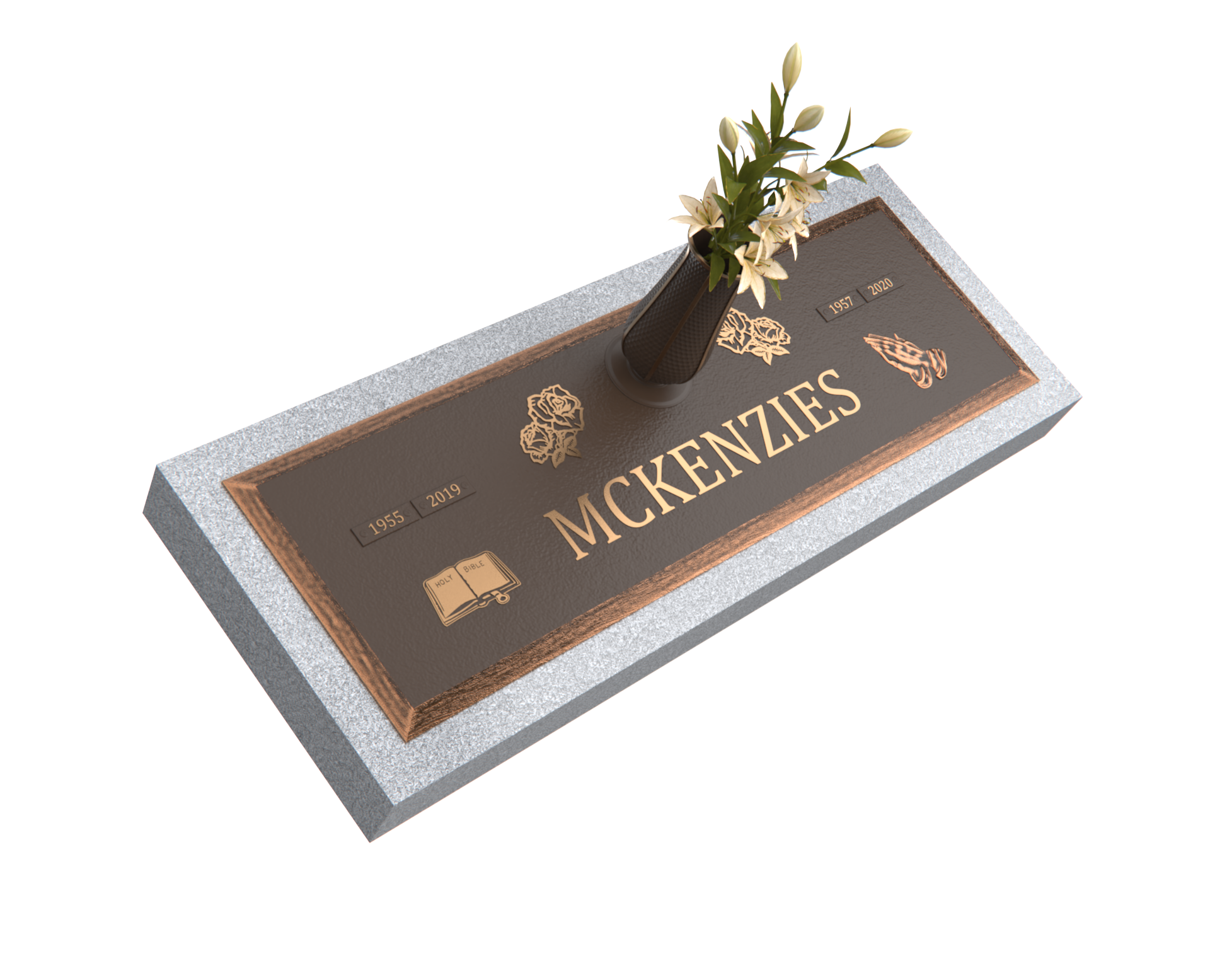 Premium Bronze Plaque 44″× 14″, with Granite Base