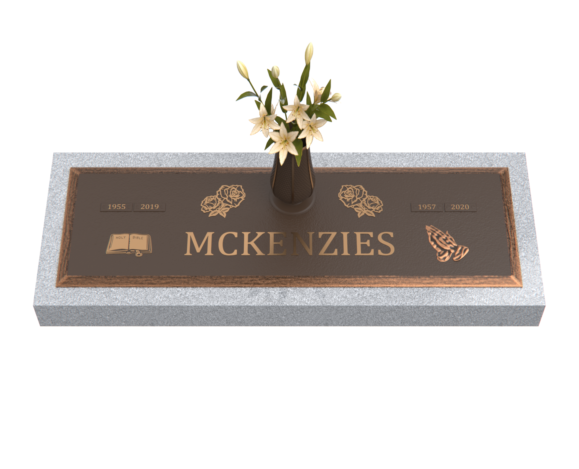 Premium Bronze Plaque 44″× 14″, with Granite Base