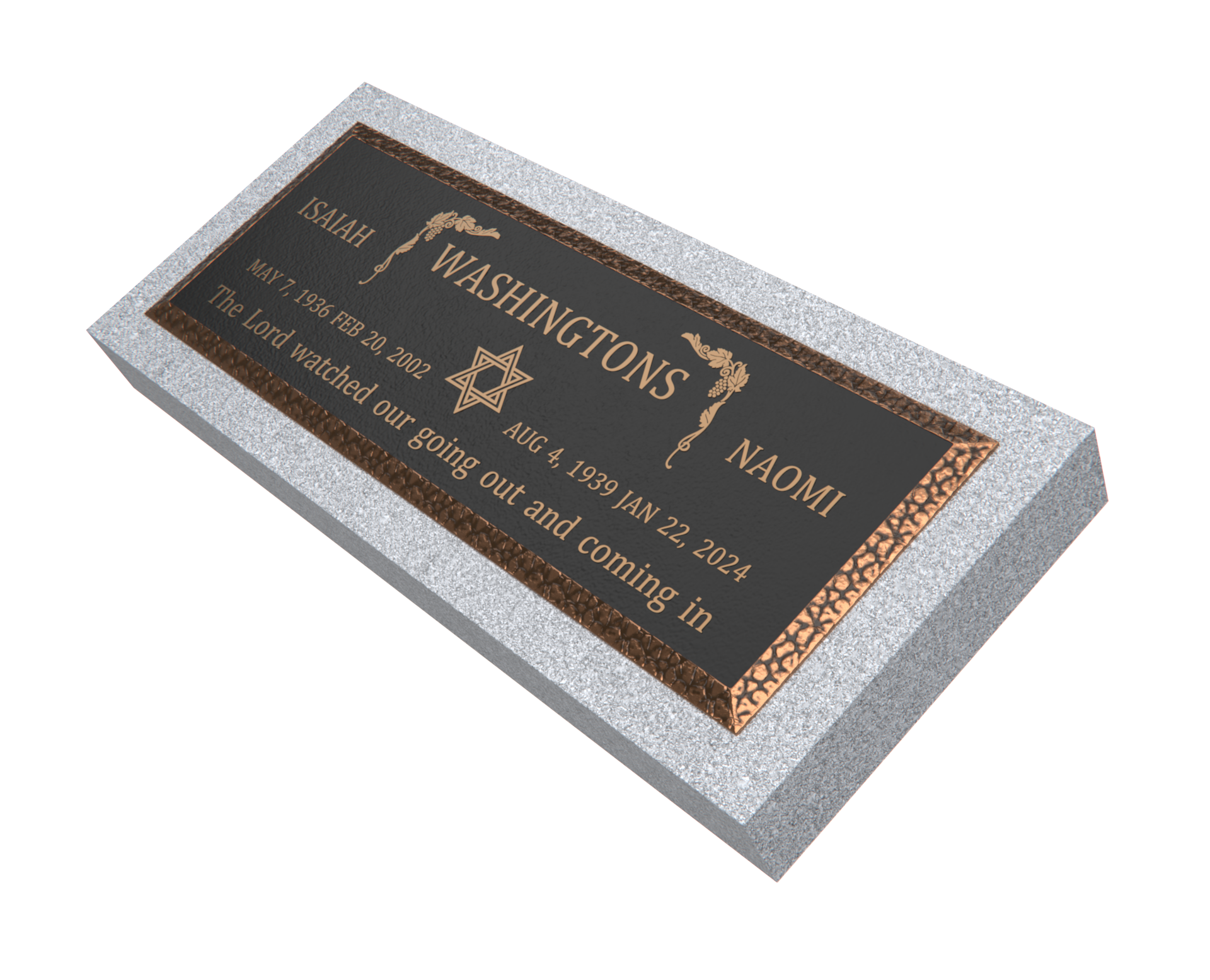 Premium Bronze Plaque 36"x 13" with Granite Base