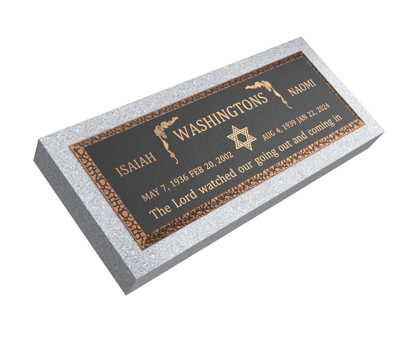 Premium Bronze Plaque 36"x 13" with Granite Base