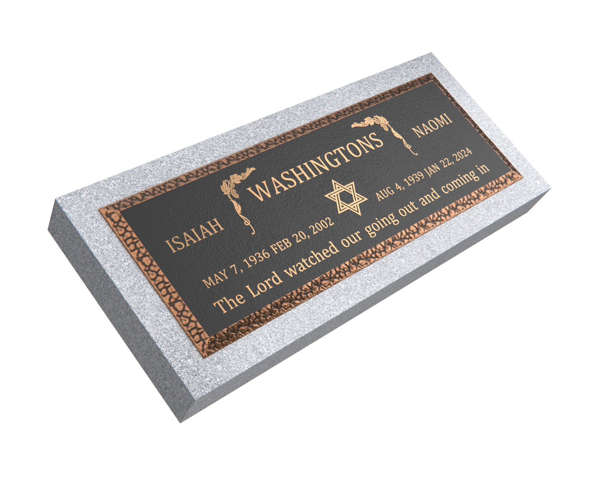 Premium Bronze Plaque 36"x 13" with Granite Base