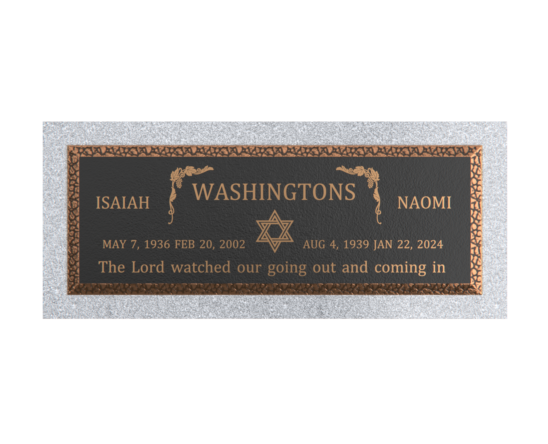 Premium Bronze Plaque 36"x 13" with Granite Base