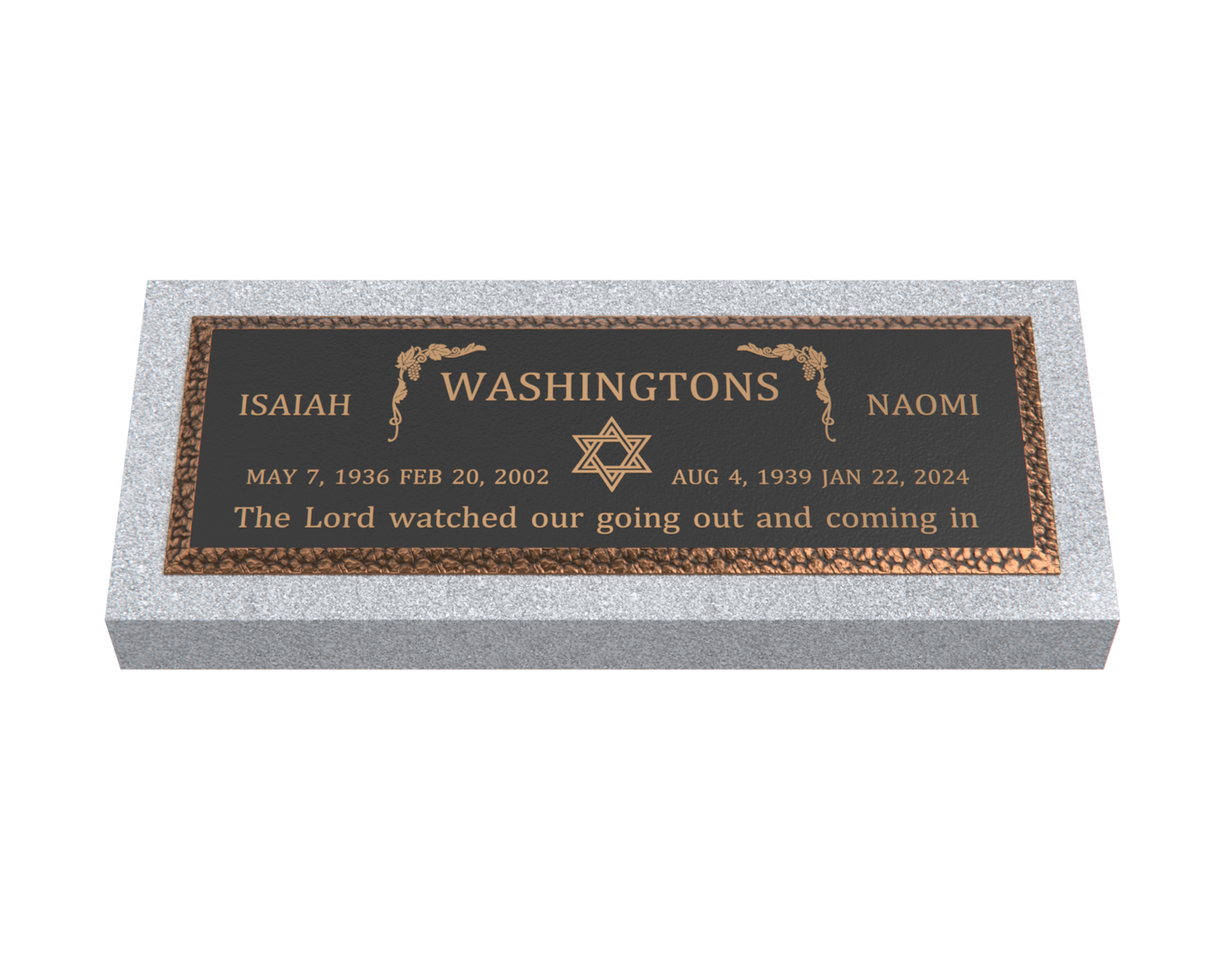 Premium Bronze Plaque 36"x 13" with Granite Base