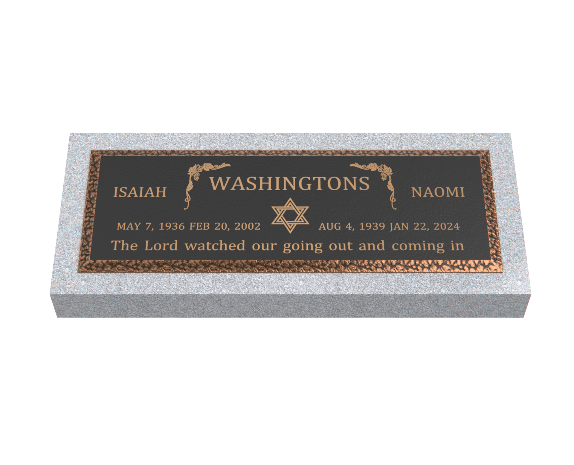 Premium Bronze Plaque 36"x 13" with Granite Base