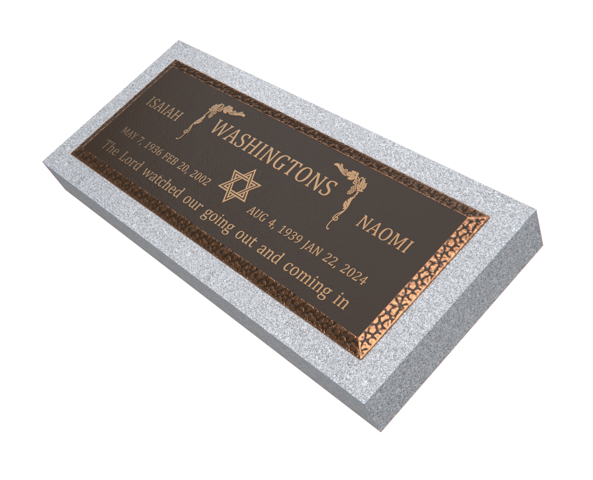 Premium Bronze Plaque 36"x 13" with Granite Base