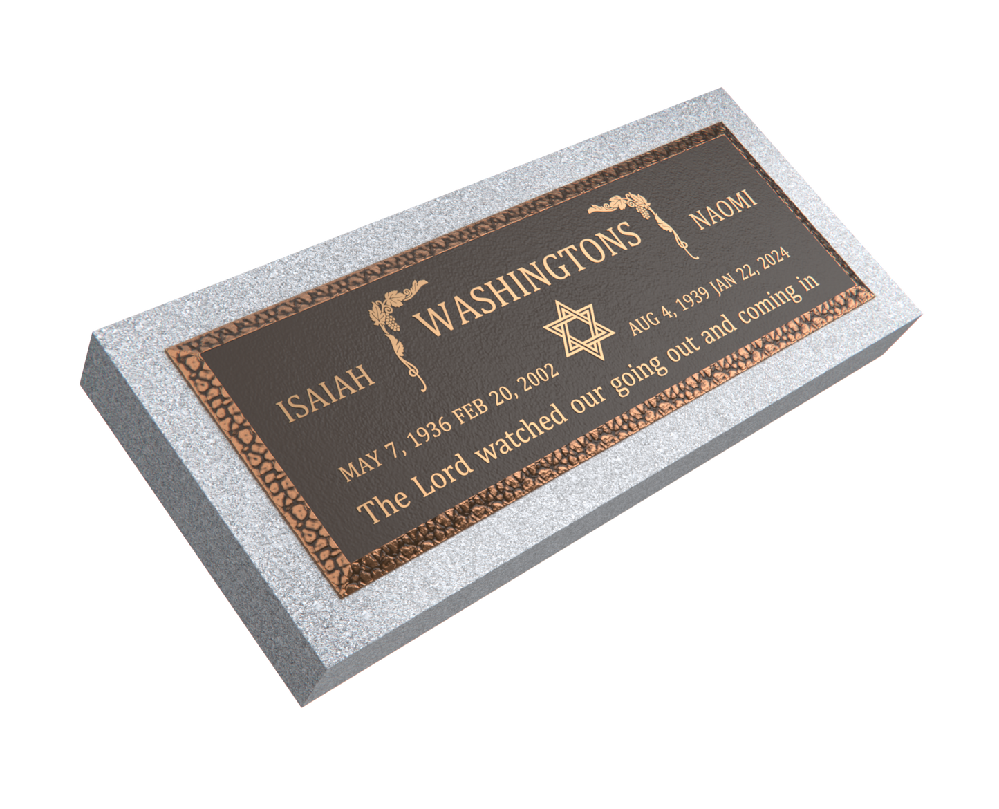 Premium Bronze Plaque 36"x 13" with Granite Base