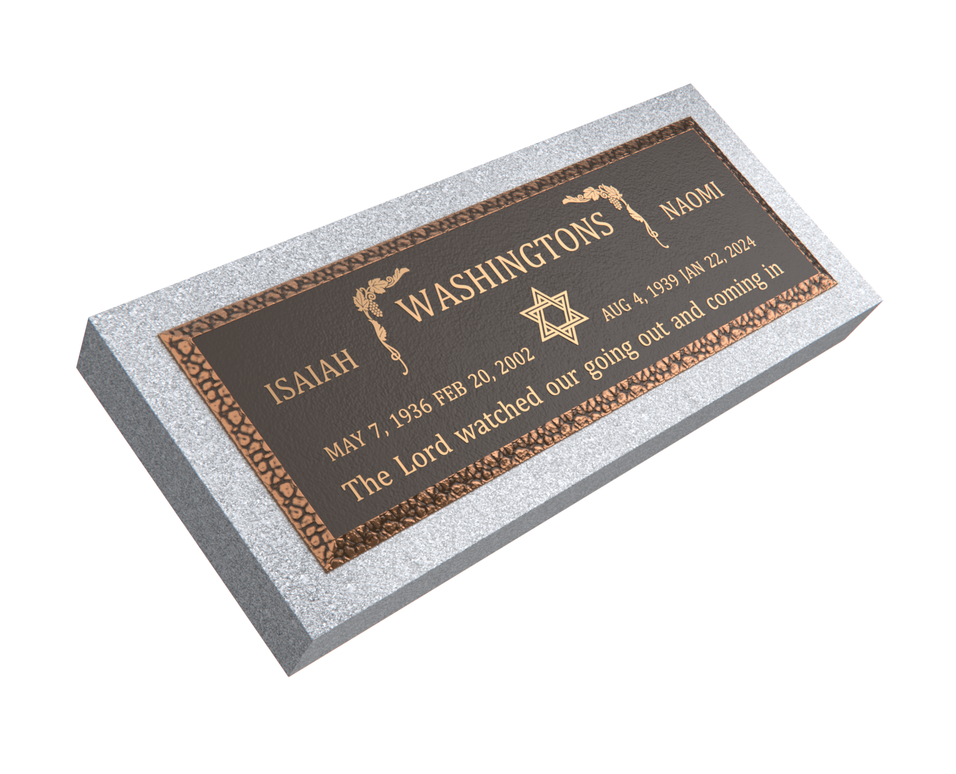 Premium Bronze Plaque 36"x 13" with Granite Base