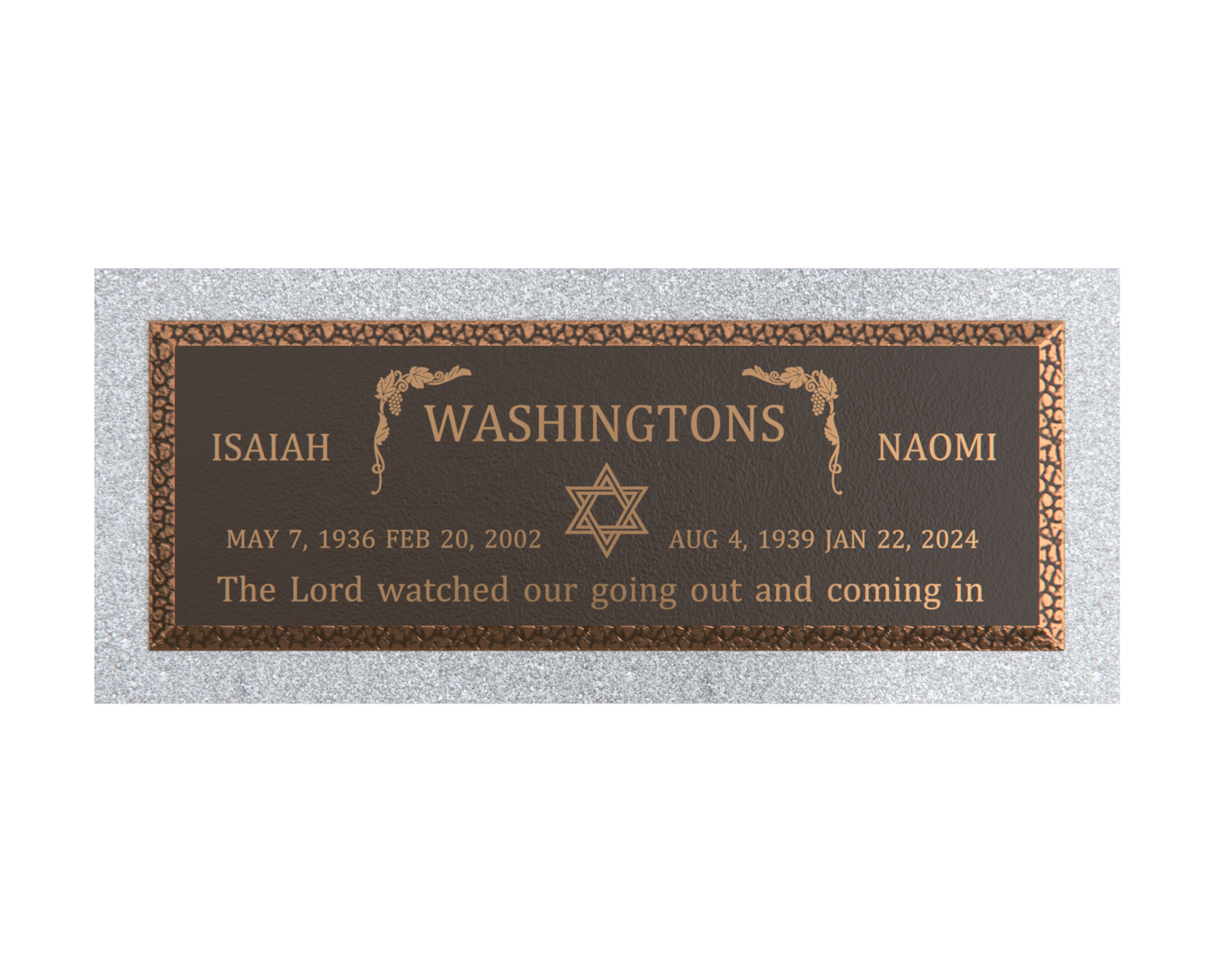 Premium Bronze Plaque 36"x 13" with Granite Base