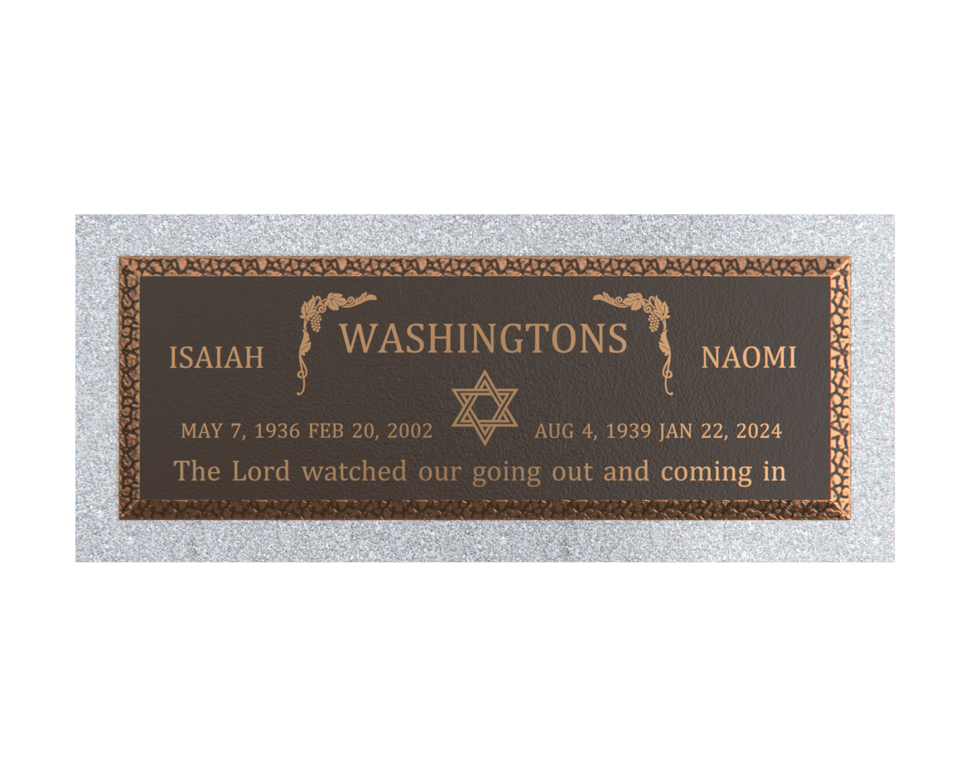 Premium Bronze Plaque 36"x 13" with Granite Base