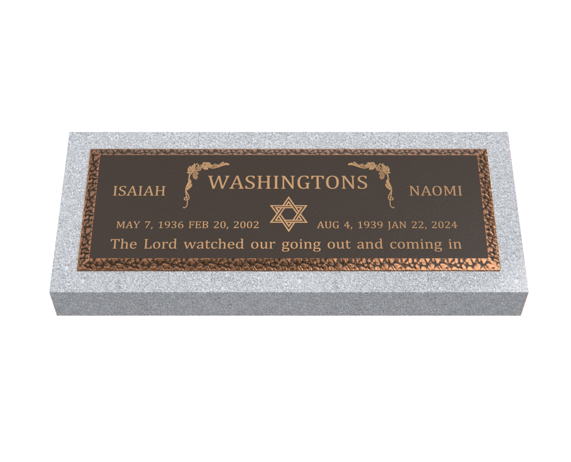 Premium Bronze Plaque 36"x 13" with Granite Base