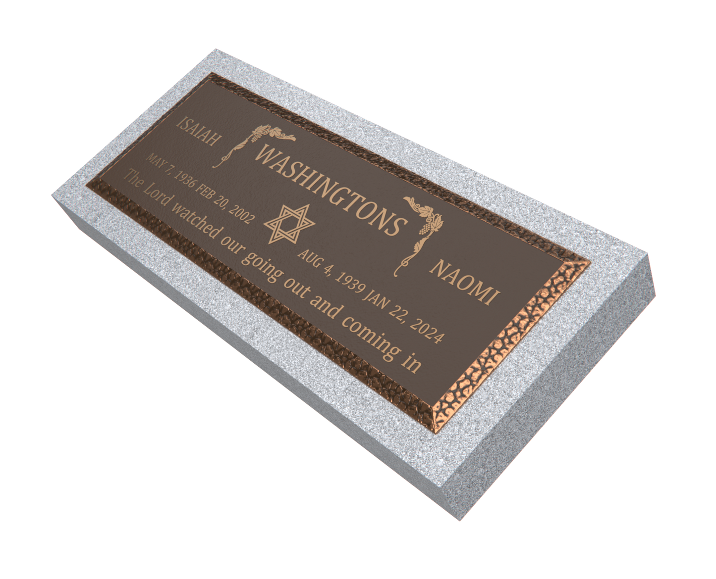 Premium Bronze Plaque 36"x 13" with Granite Base
