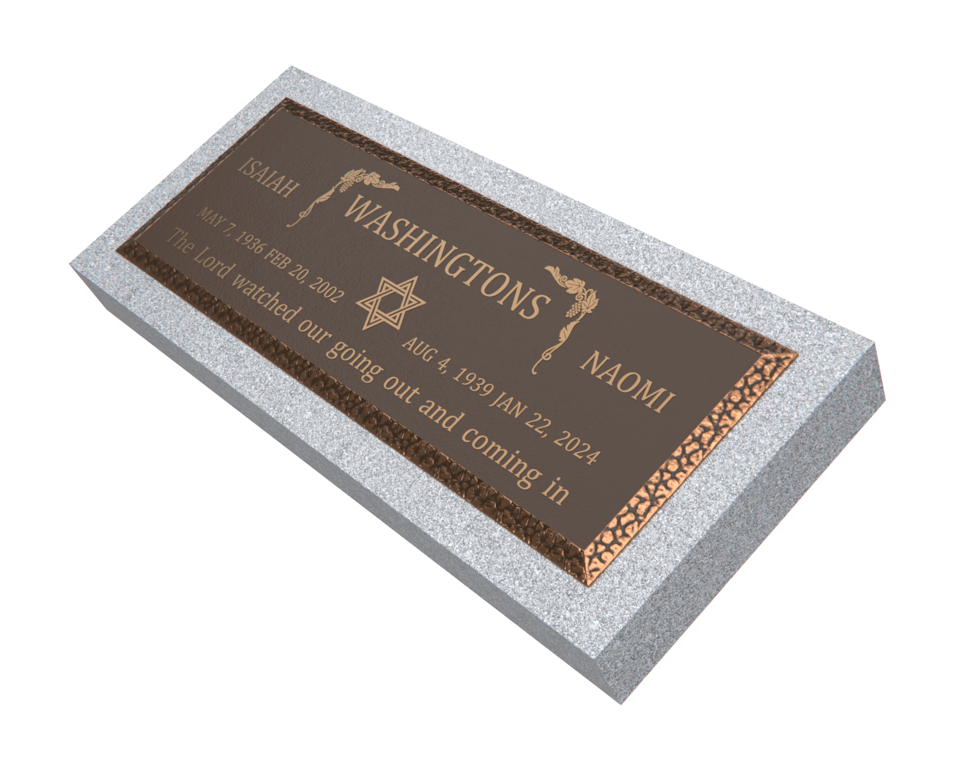 Premium Bronze Plaque 36"x 13" with Granite Base