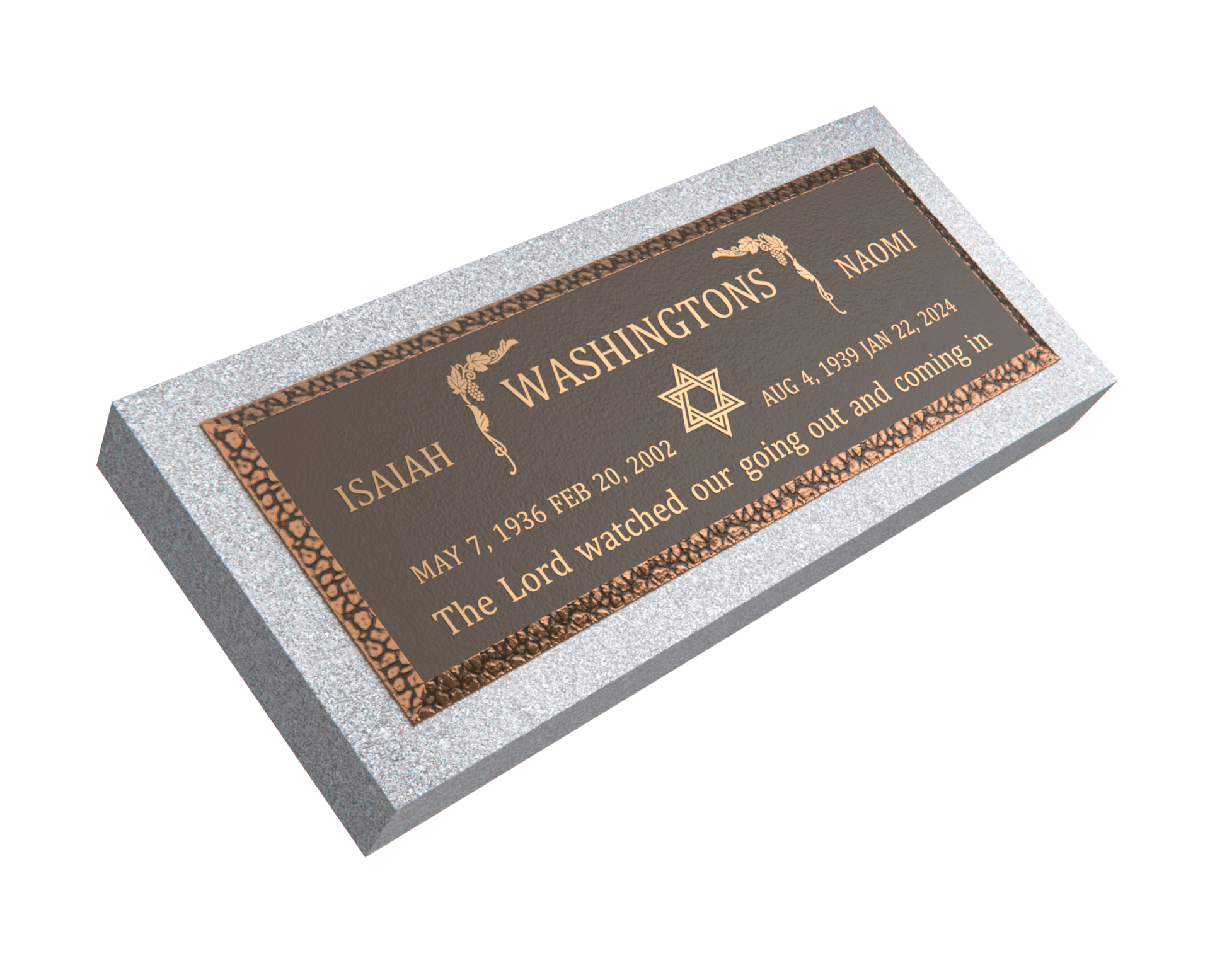 Premium Bronze Plaque 36"x 13" with Granite Base