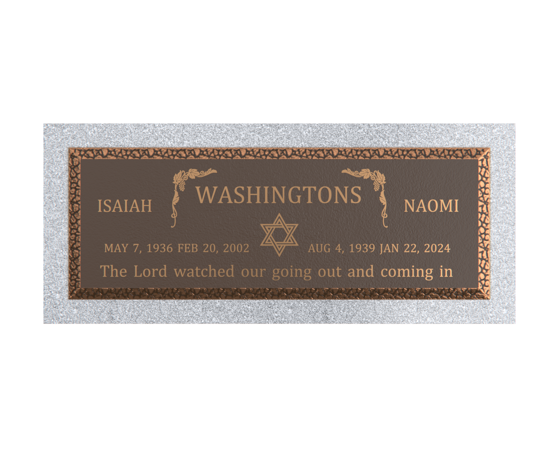 Premium Bronze Plaque 36"x 13" with Granite Base