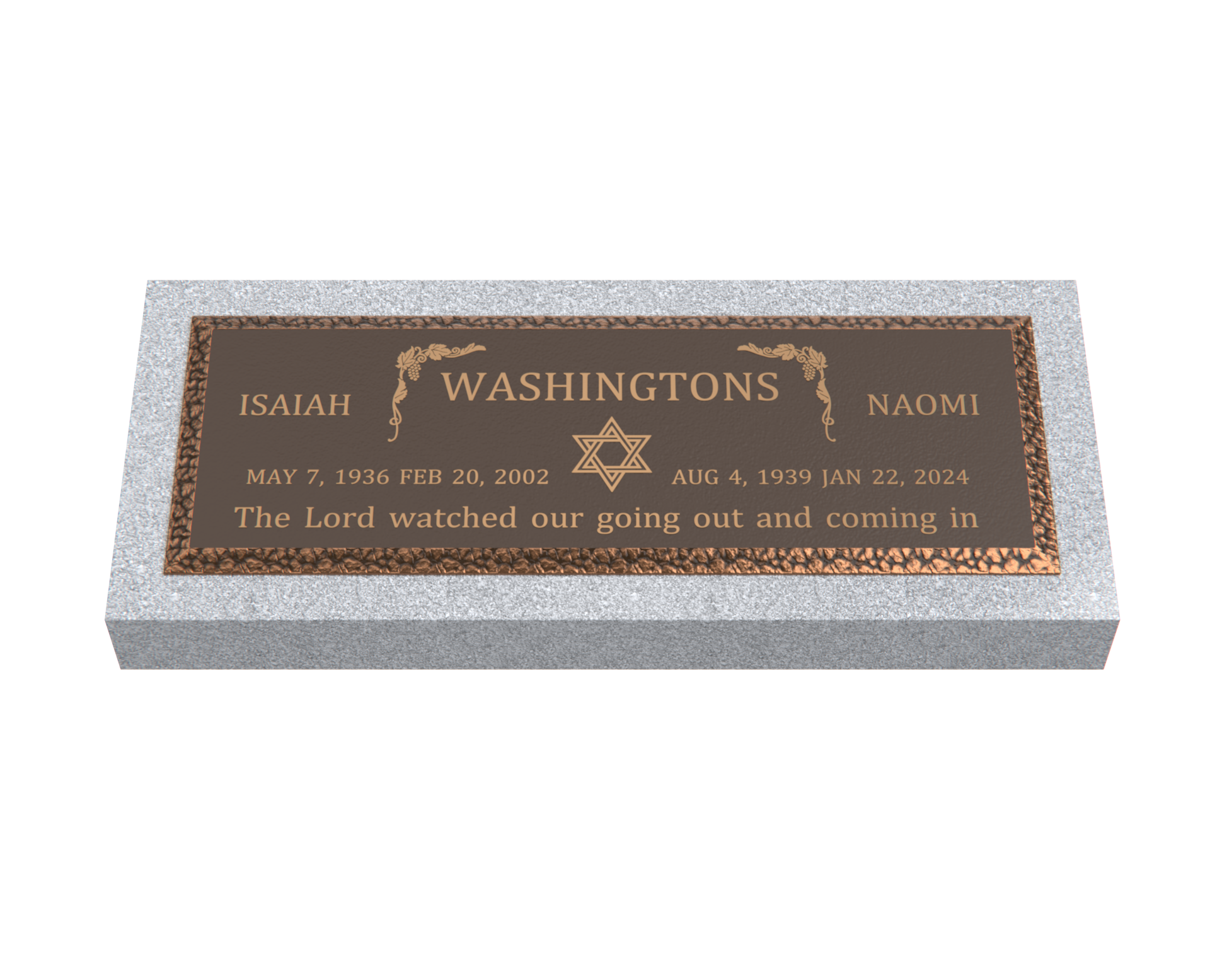 Premium Bronze Plaque 36"x 13" with Granite Base