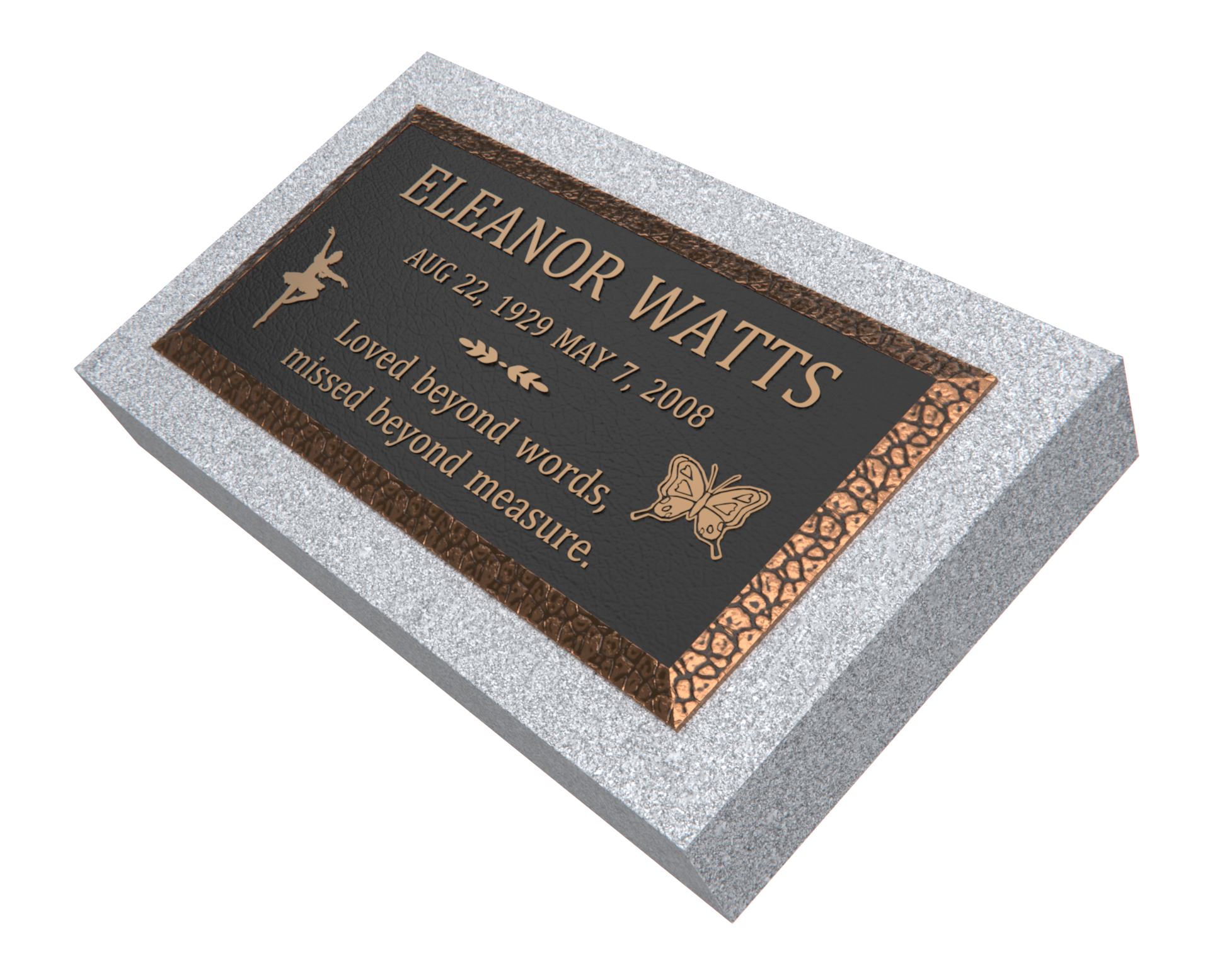 Premium Bronze Plaque 24"x 12"with Granite Base