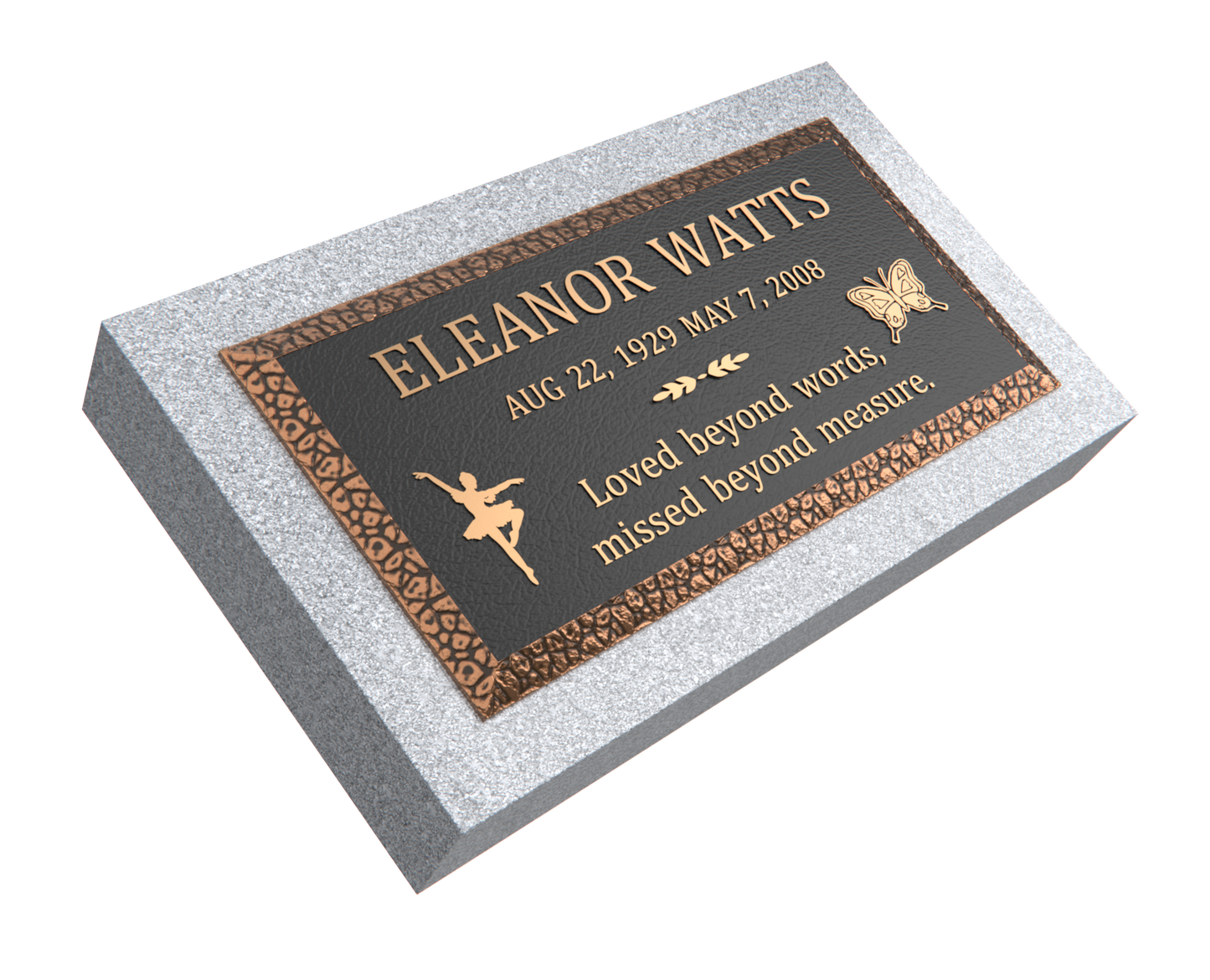 Premium Bronze Plaque 24"x 12"with Granite Base