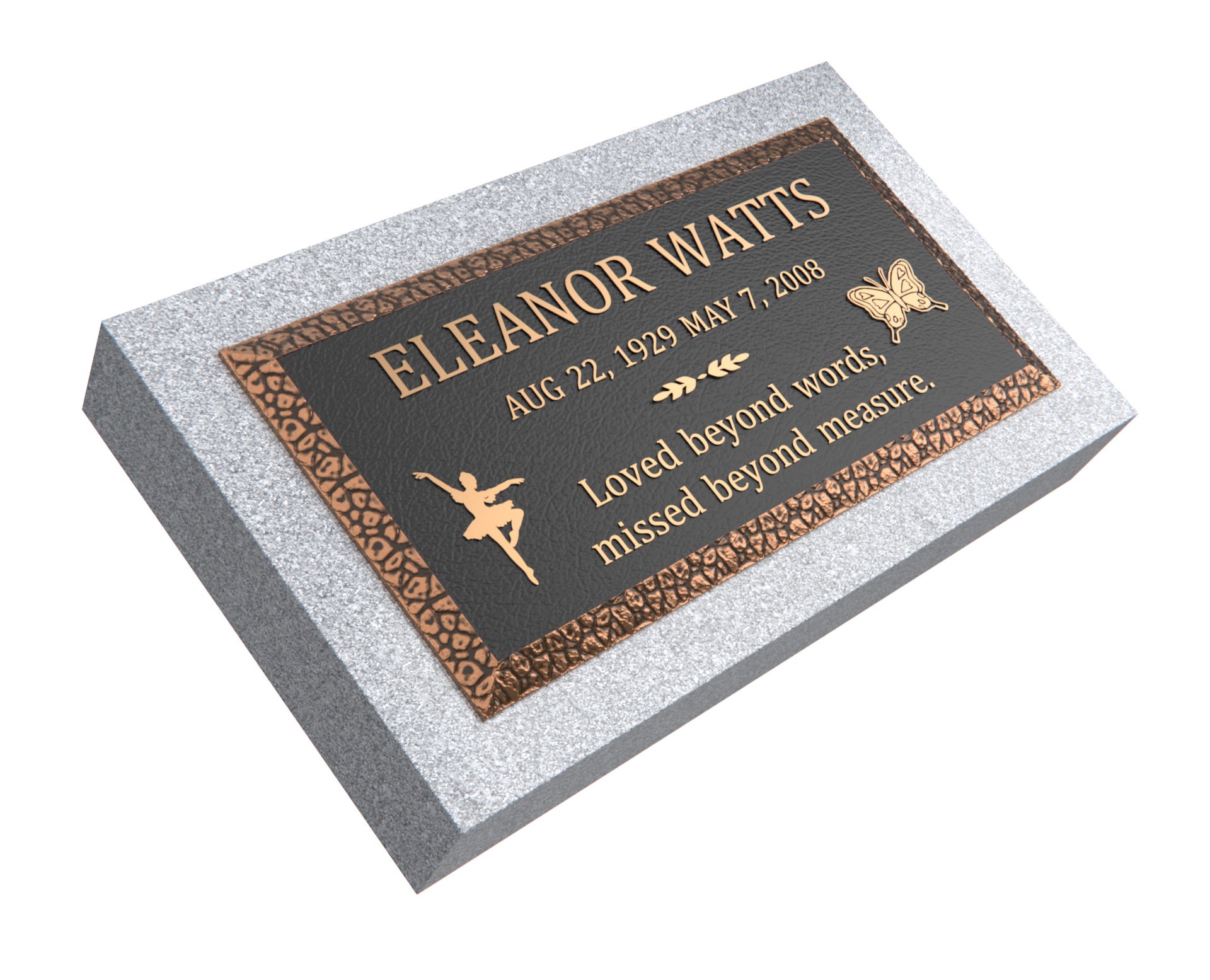 Premium Bronze Plaque 24"x 12"with Granite Base