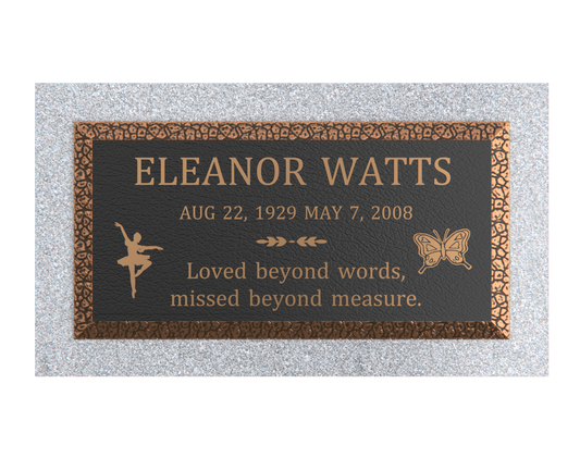 Premium Bronze Plaque 24"x 12"with Granite Base