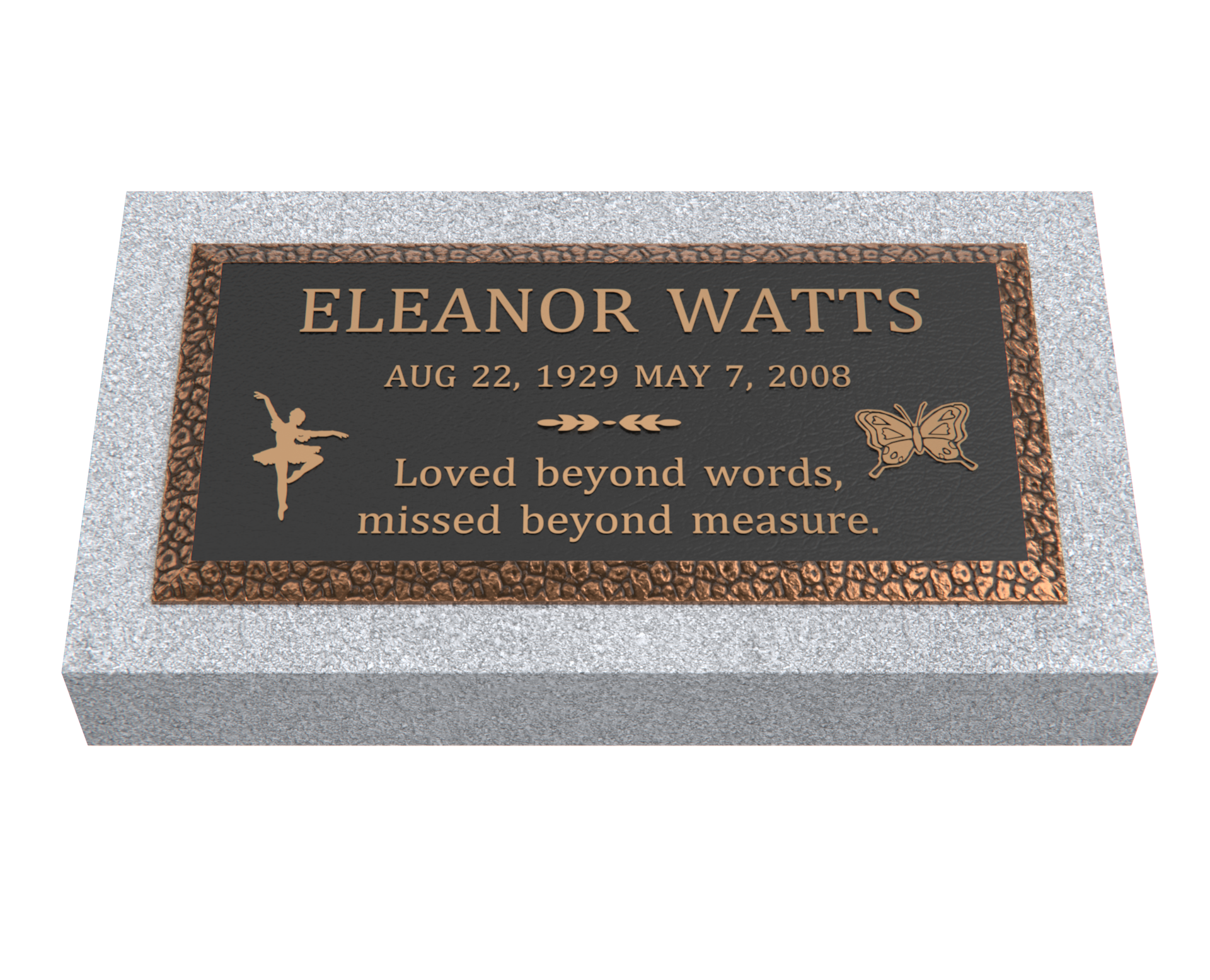 Premium Bronze Plaque 24"x 12"with Granite Base