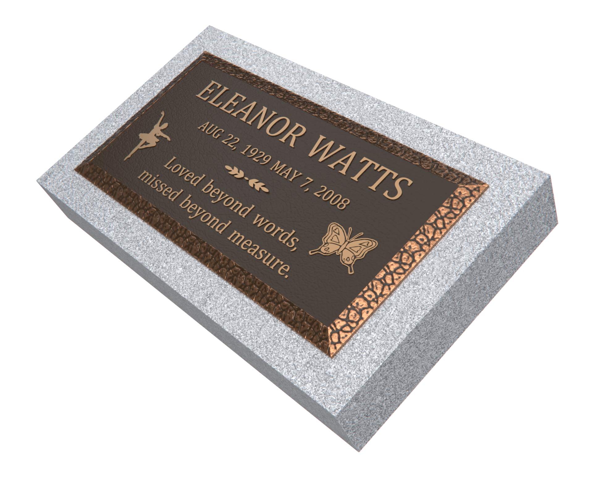 Premium Bronze Plaque 24"x 12"with Granite Base