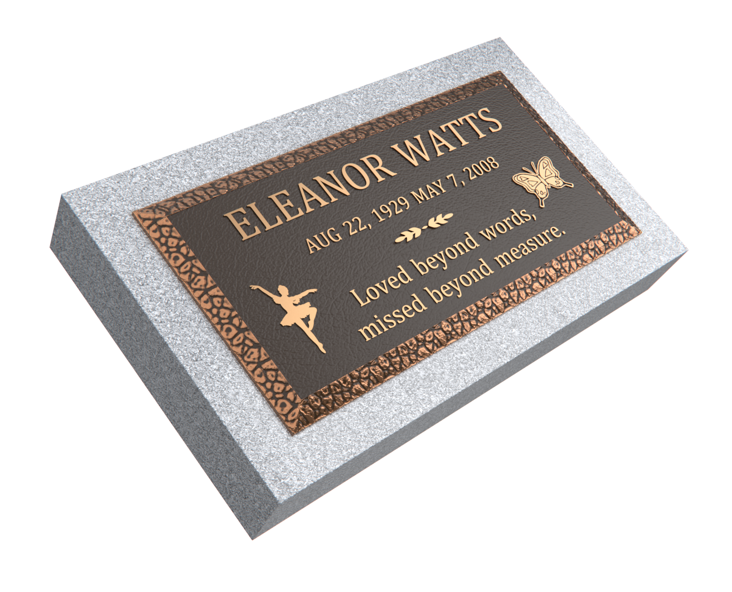 Premium Bronze Plaque 24"x 12"with Granite Base