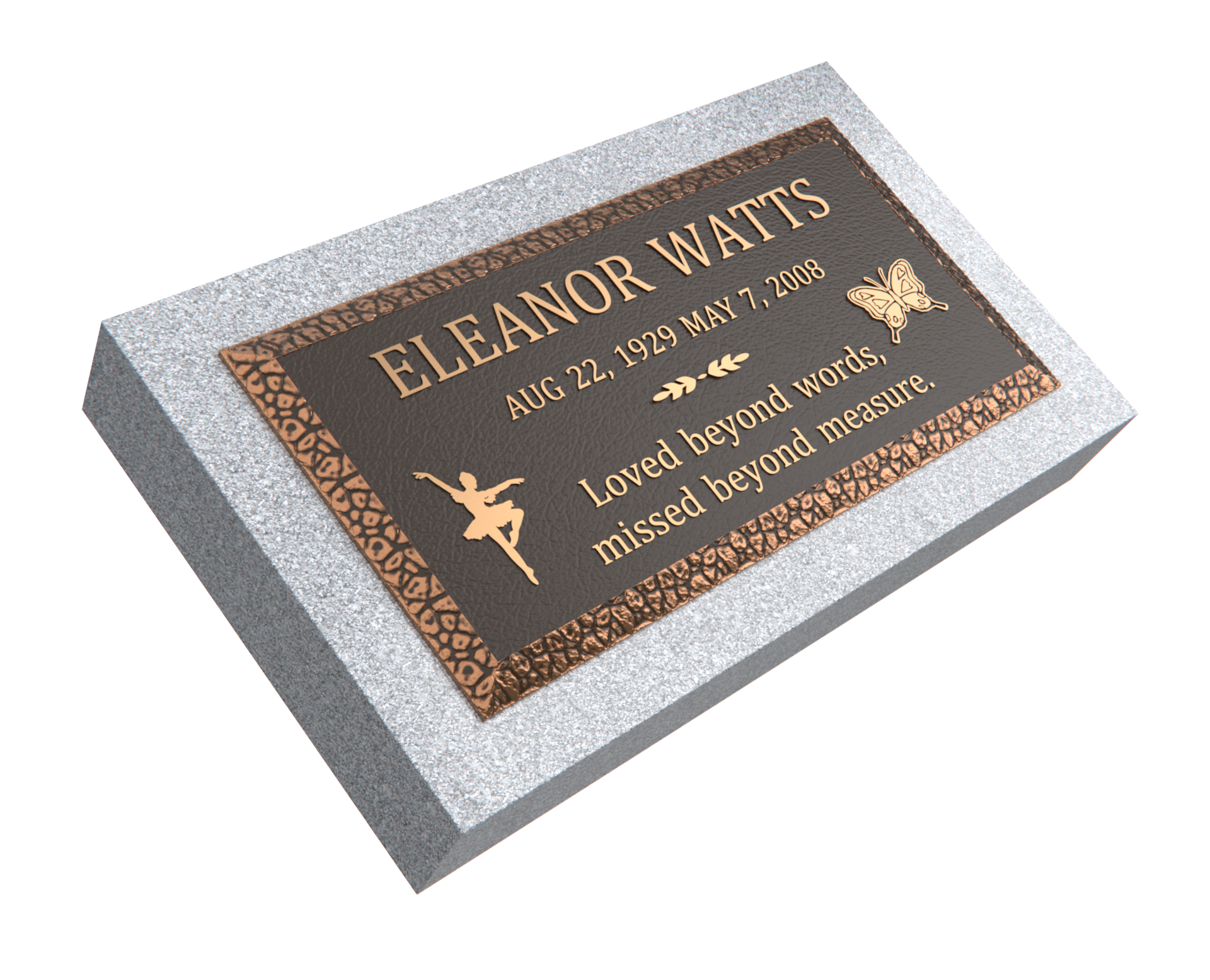 Premium Bronze Plaque 24"x 12"with Granite Base