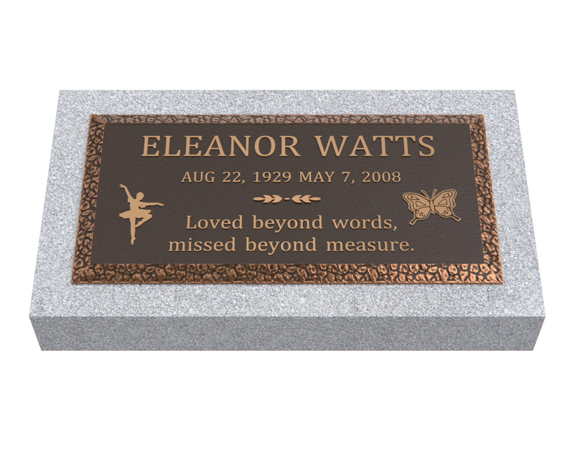 Premium Bronze Plaque 24"x 12"with Granite Base
